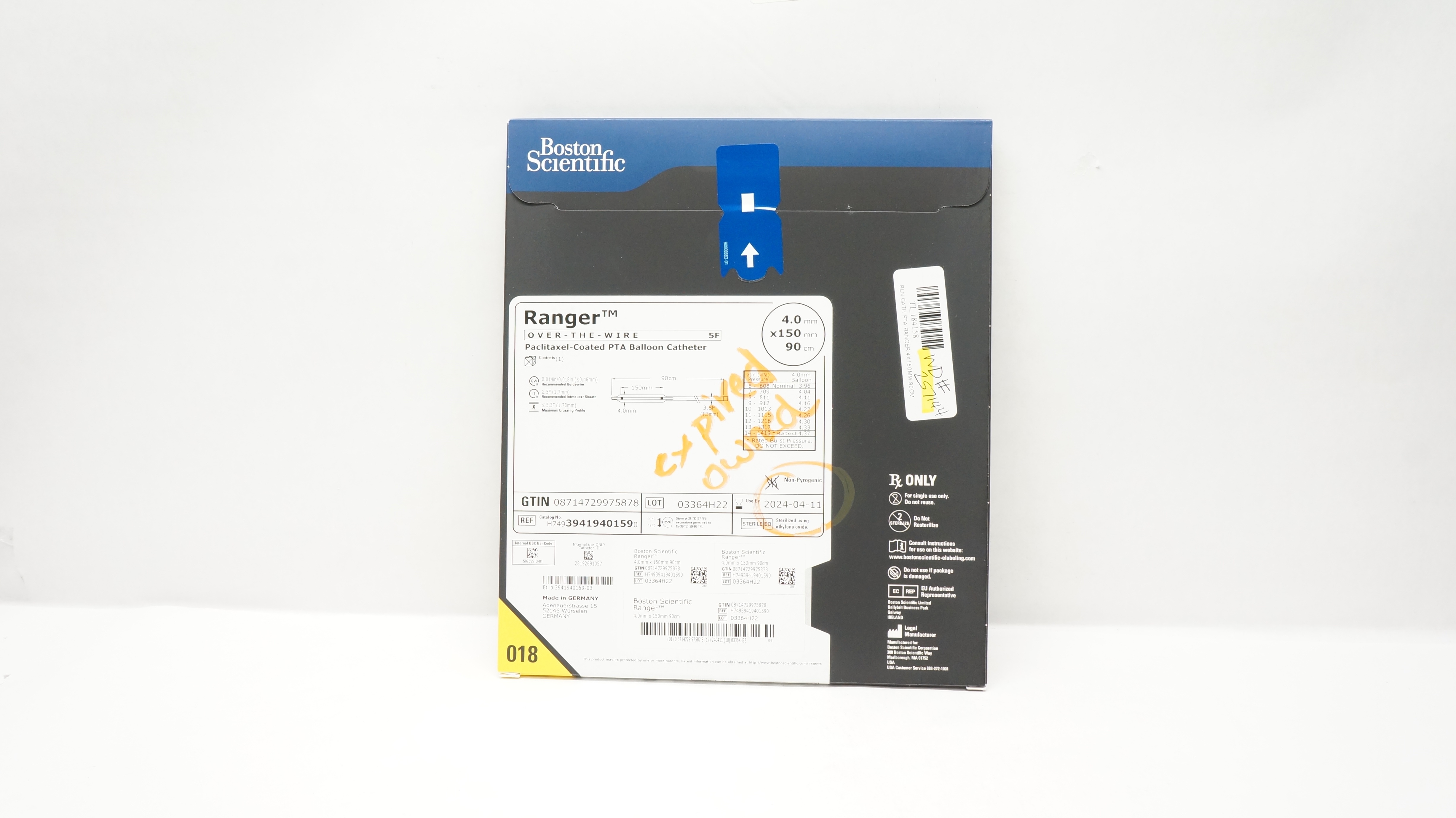 Boston Scientific 3941940159 Ranger Coated PTA Balloon Cath.4.0 x 150 x 90 (x)