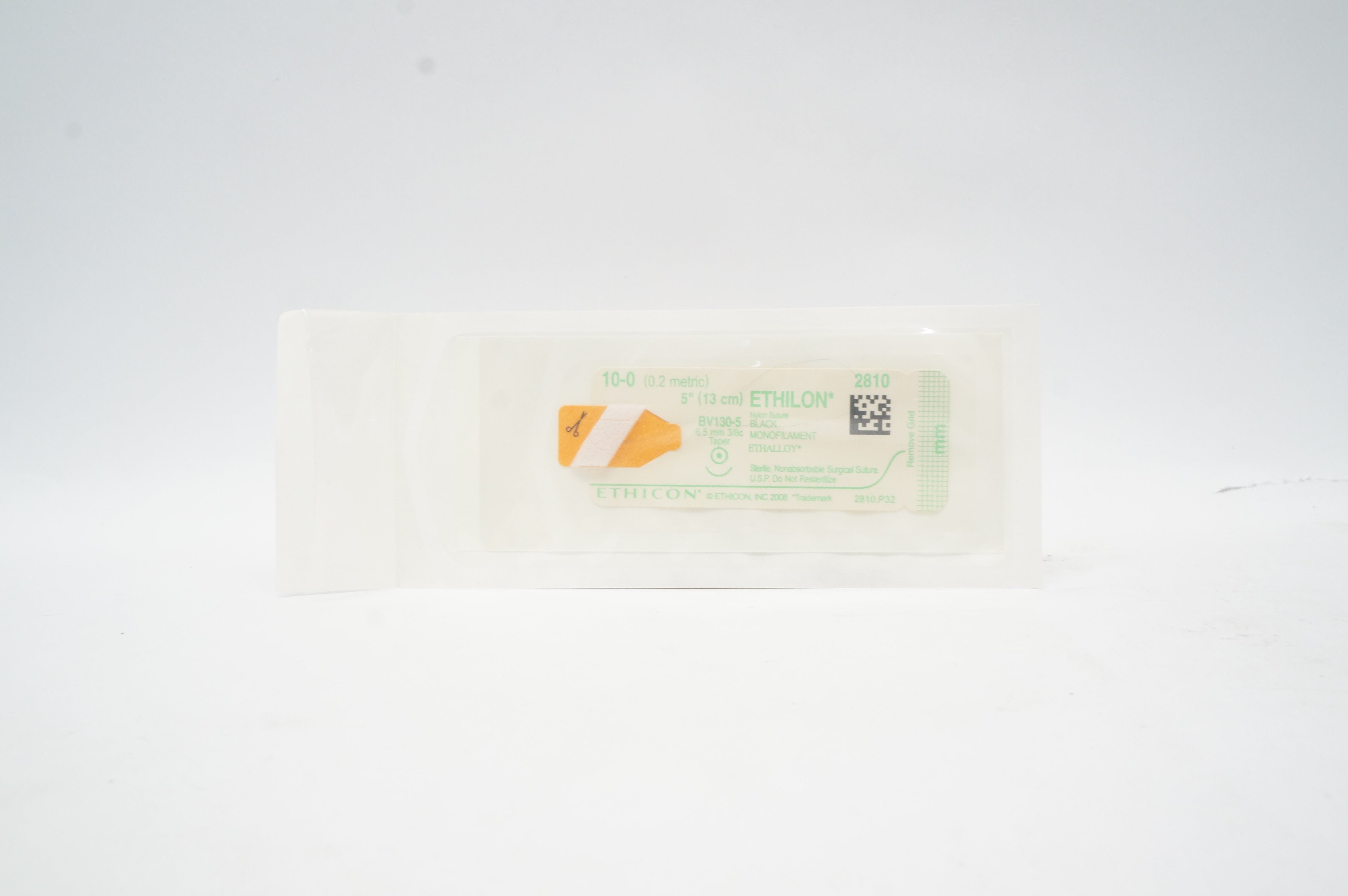 Ethicon 2810 10-0 Ethilon Nylon Surgical Stre BV130-5 6.5mm 3/8c Taper 5inch