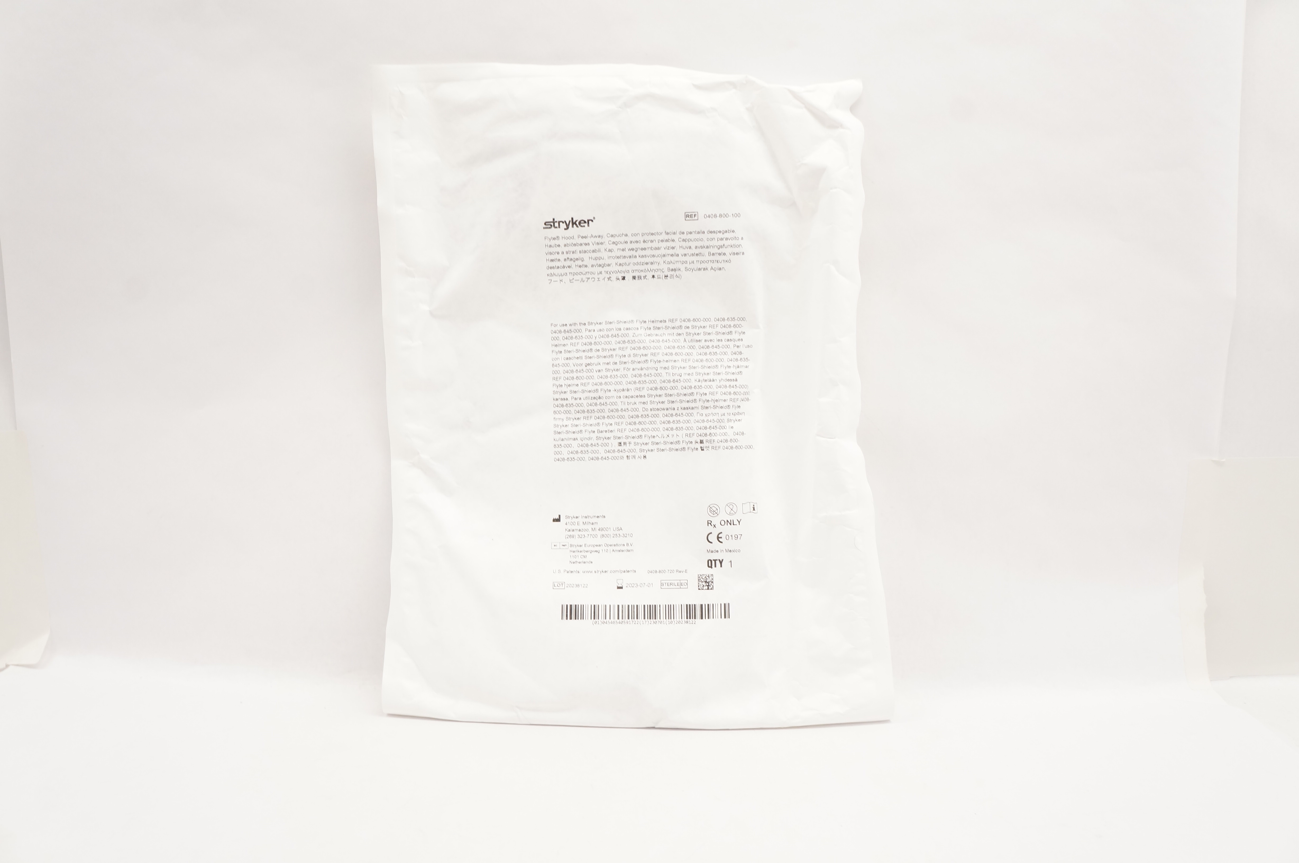 Stryker 0408-800-100 Flyte Hood, Peel-Away