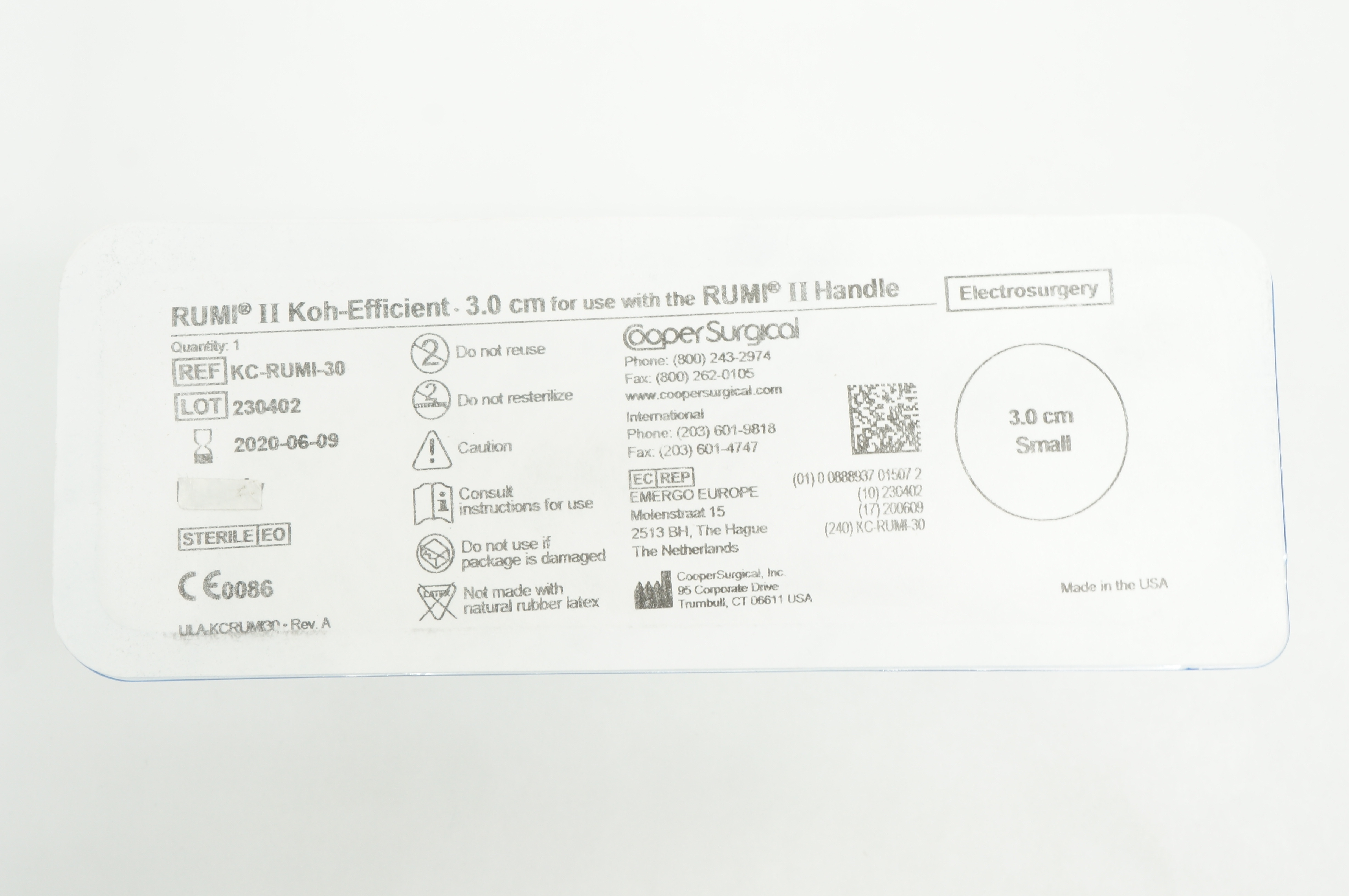 Cooper Surgical KC-RUMI-30 RUMI II Koh-Efficient - 3.0cm Small (x)