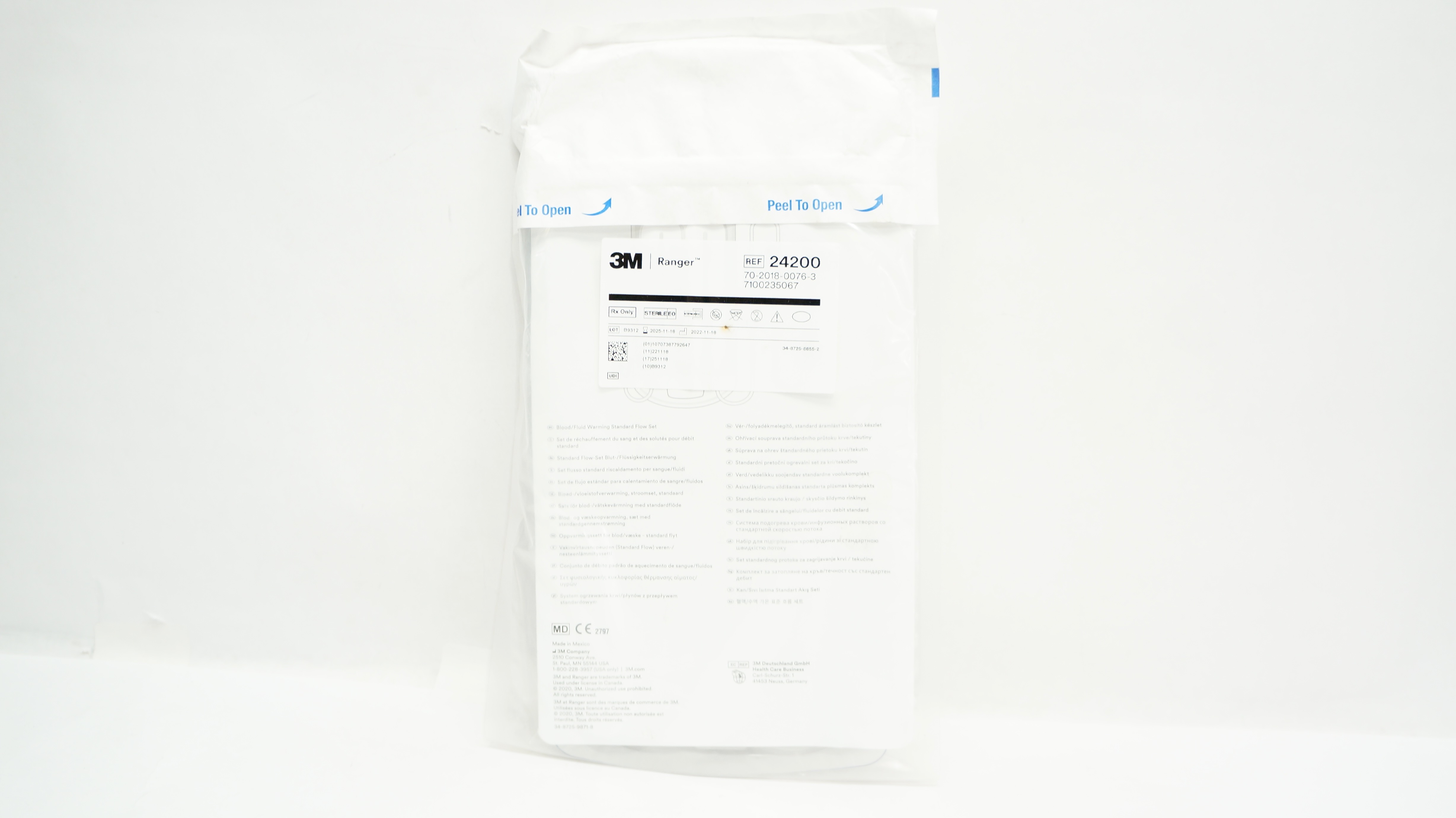 3M 24200 Ranger Blood/Fluid Warming Standard Flow Set, Sterile