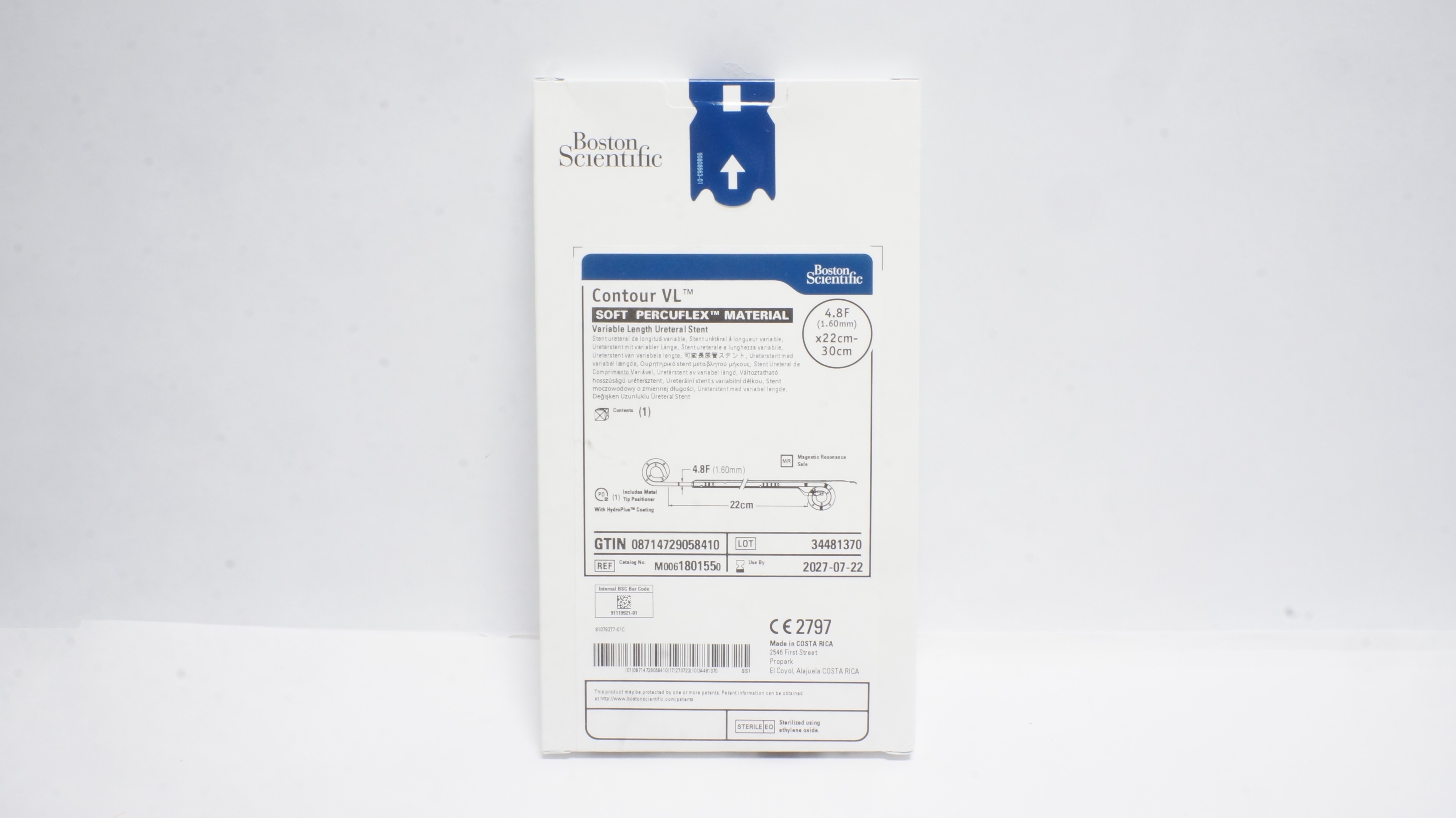 Boston Scientific M0061801550 Contour VL Ureteral Stnt 4.8F x 22cm-30cm