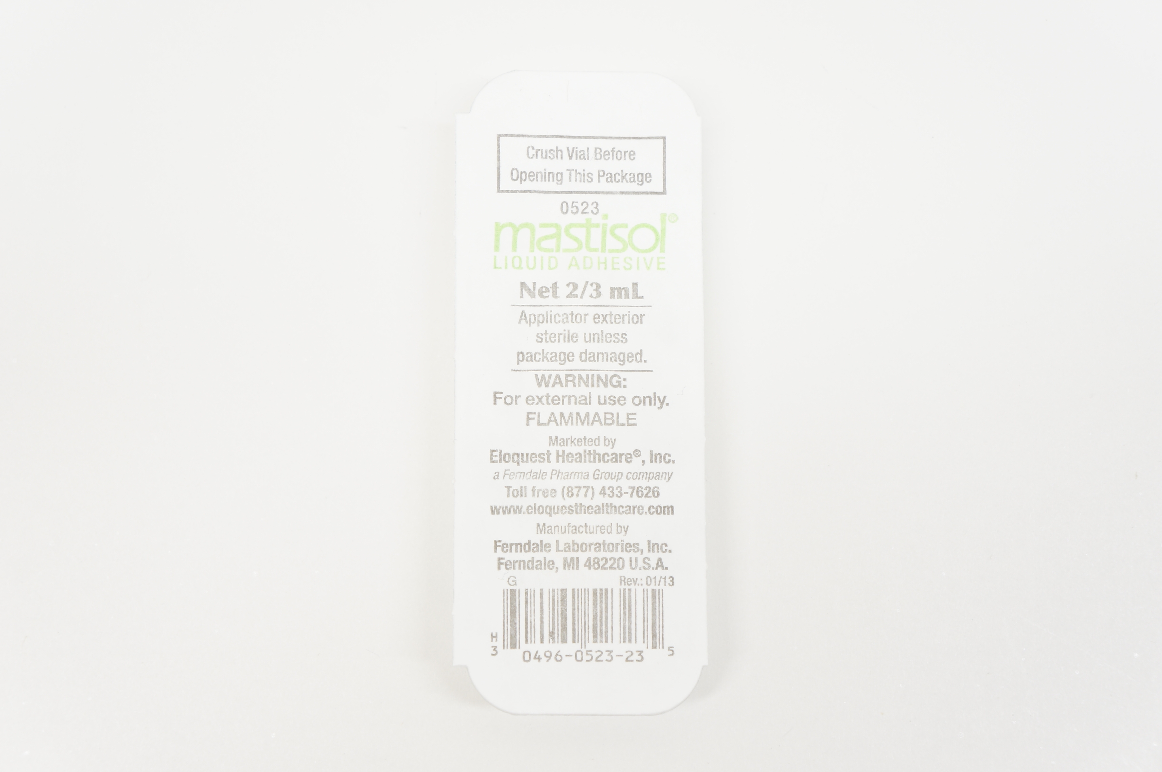 Eloquest Healthcare 0523 Mastisol Liquid Adhesive Net 2/3ml