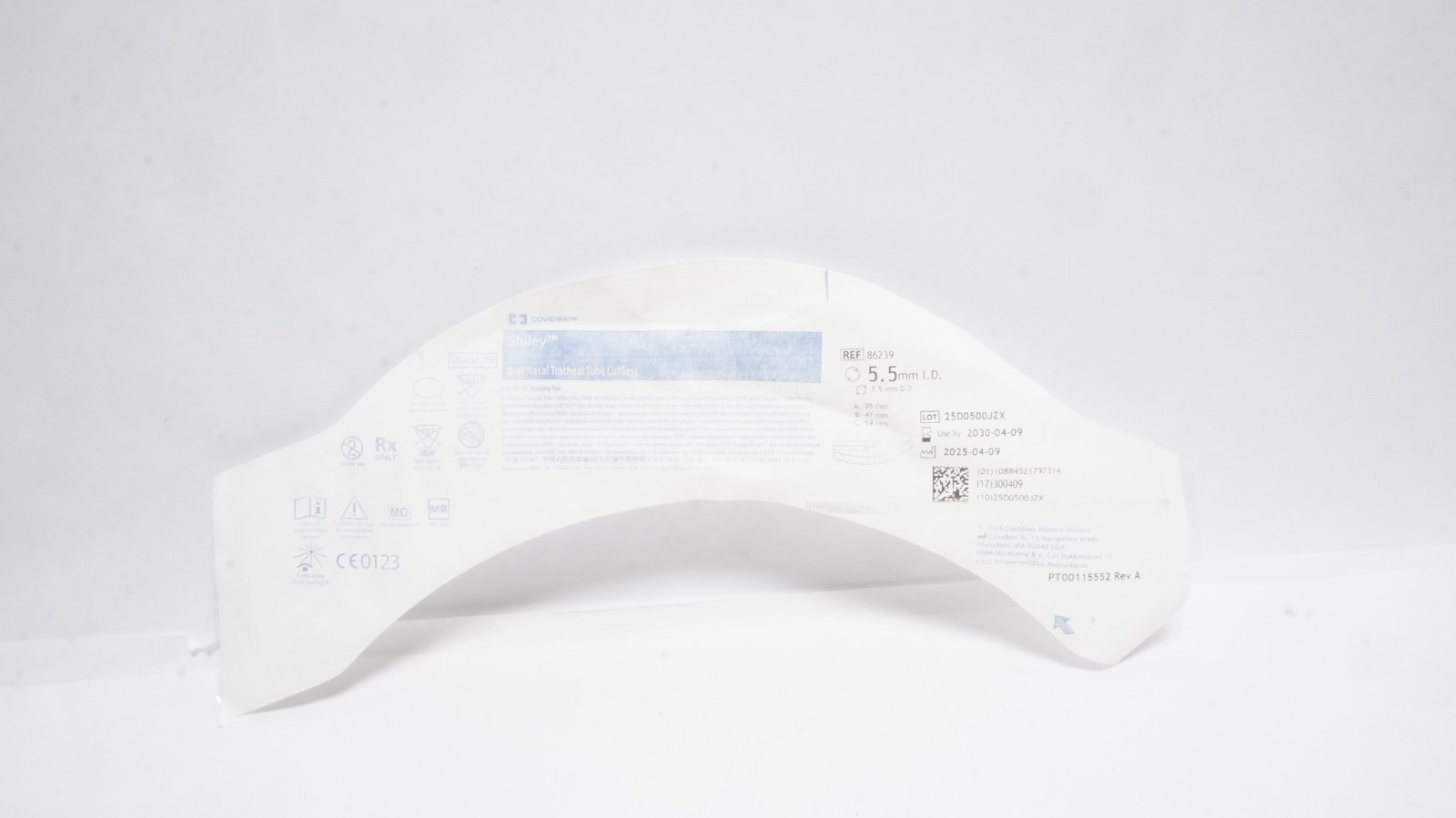 Covidien 86239 Shiley Tracheal Tube Cuffless 5.5 mm I.D.