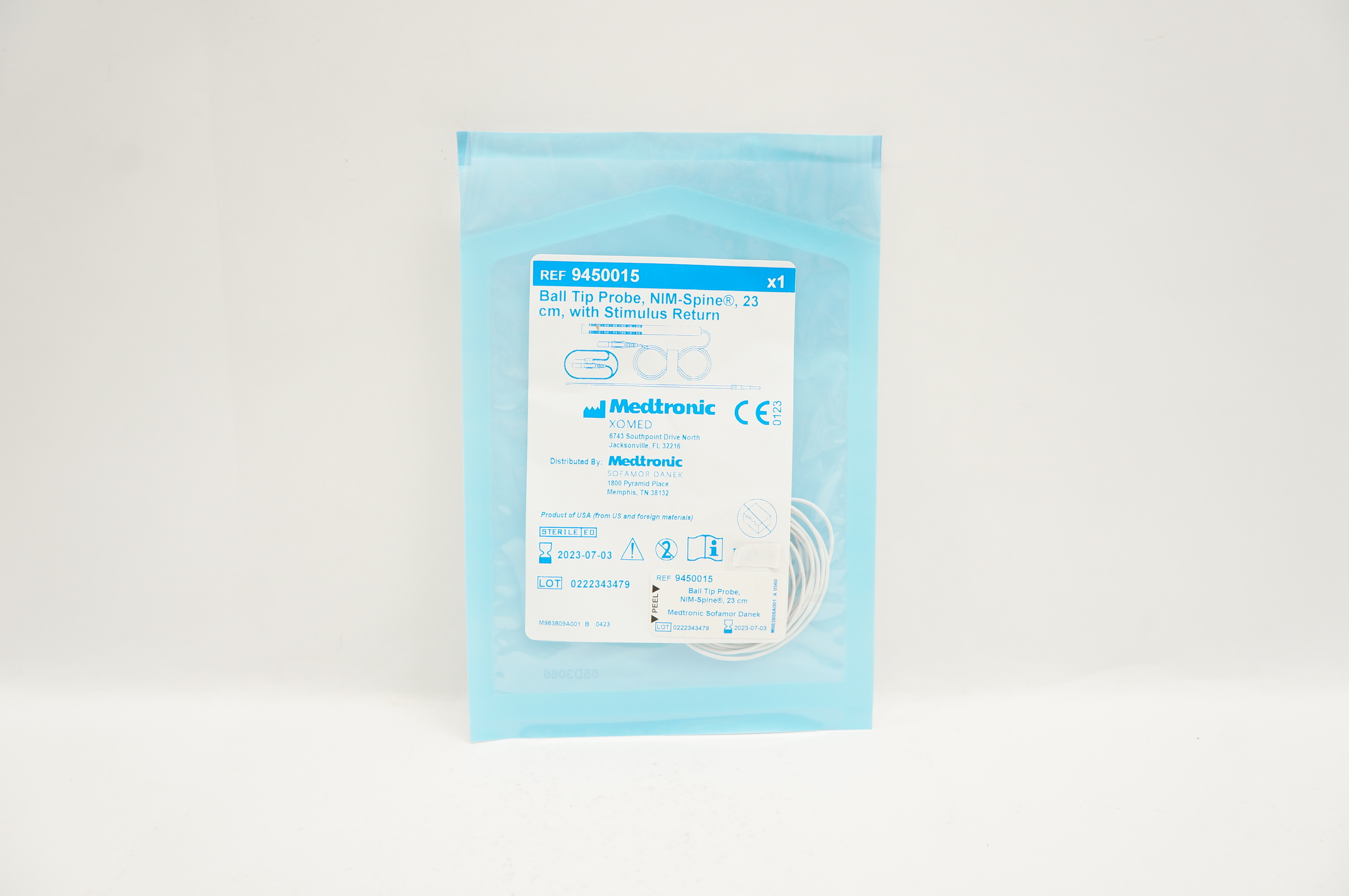 Medtronic 9450015 Ball Tip Probe, NiM-Spine With Stimulus Return 23cm