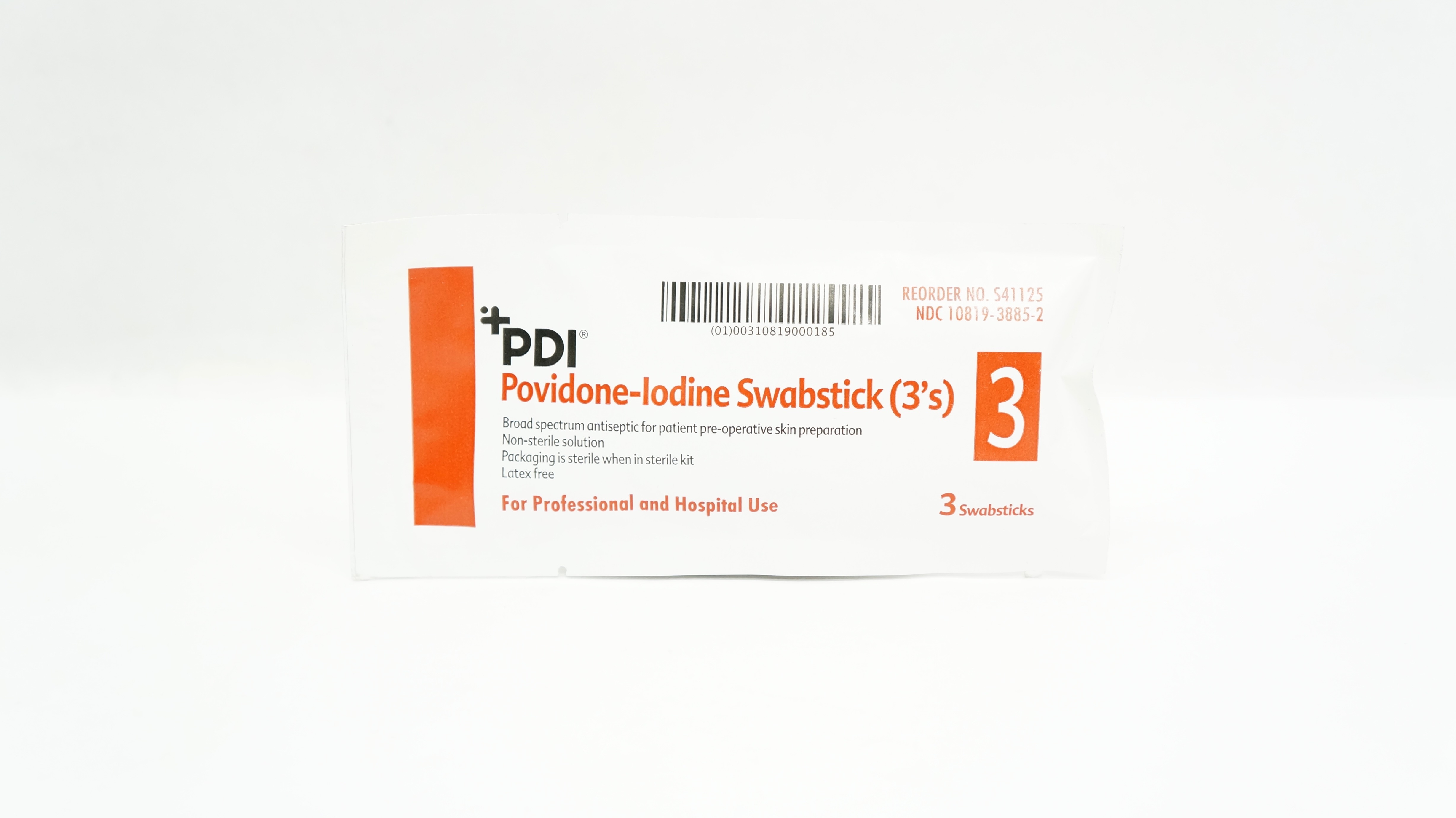 PDI S41125 Povidone-Iodine Swabstick (x) - Pack of 3