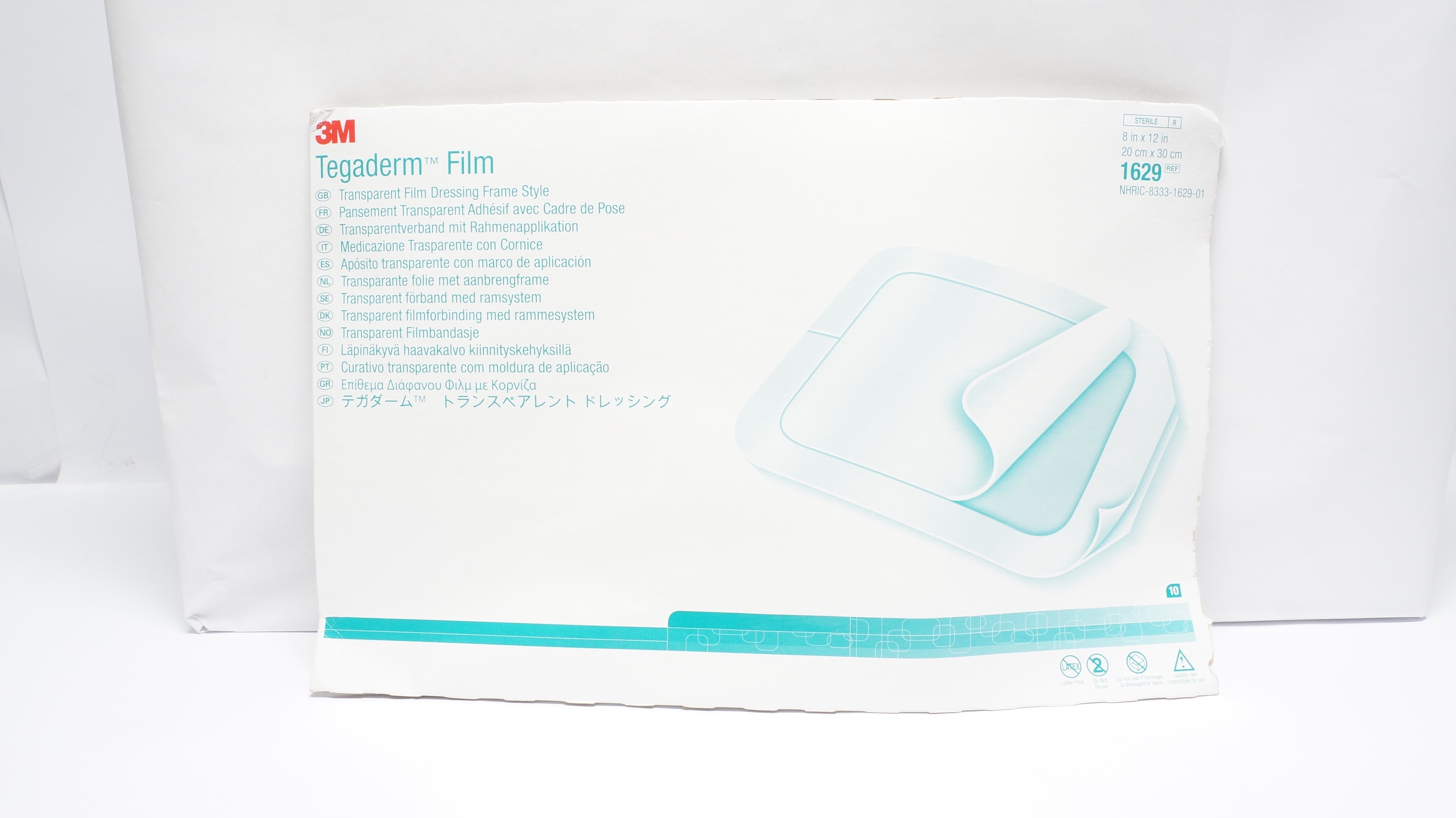 3M 1629 Tegaderm Transparent Film Dressing Frame Style 8 x 12 in- Pack of 3(X)