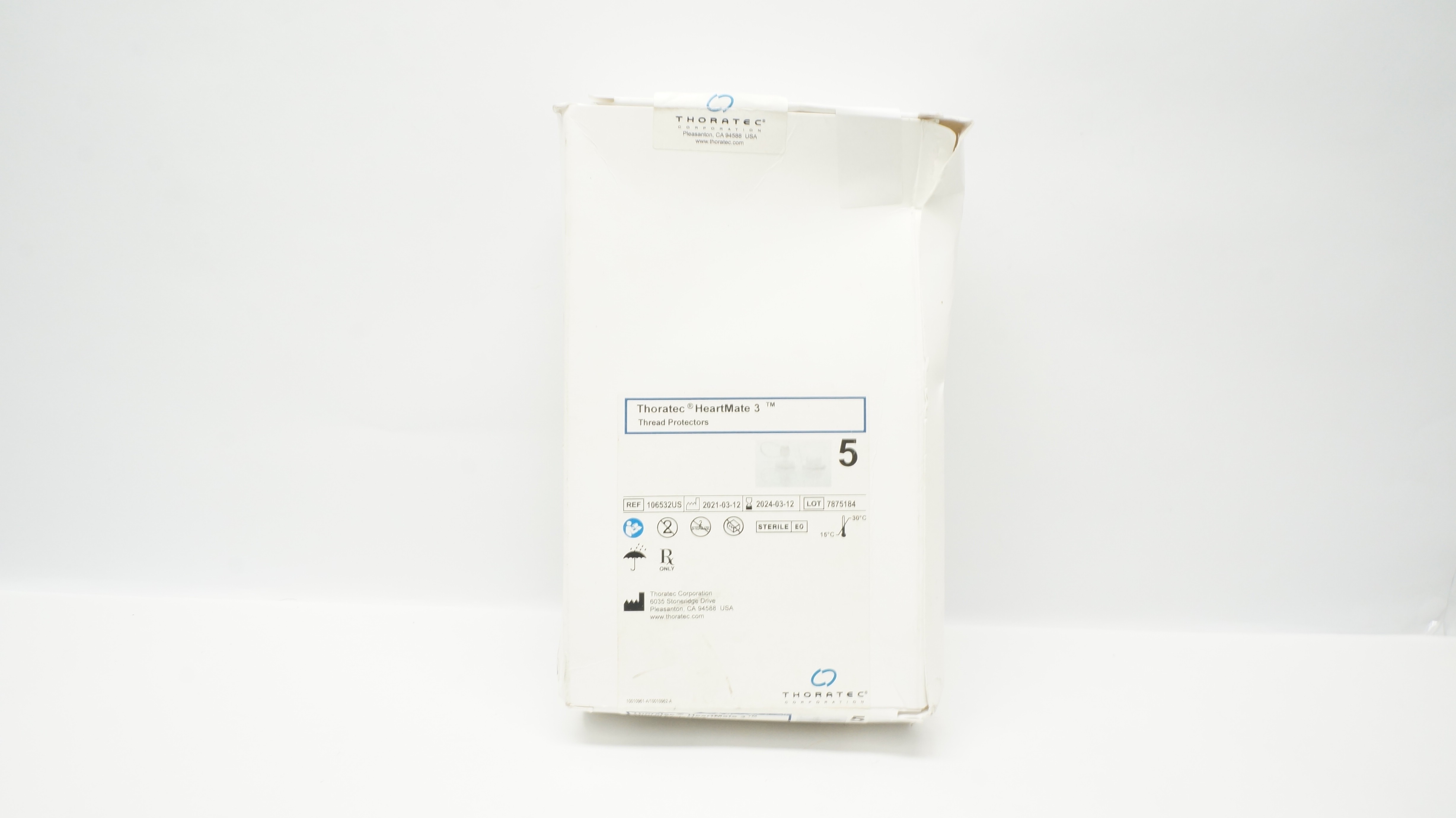 Thoratec Corporation 106532US HeartMate3 Thread Protectors (x) - Box of 5