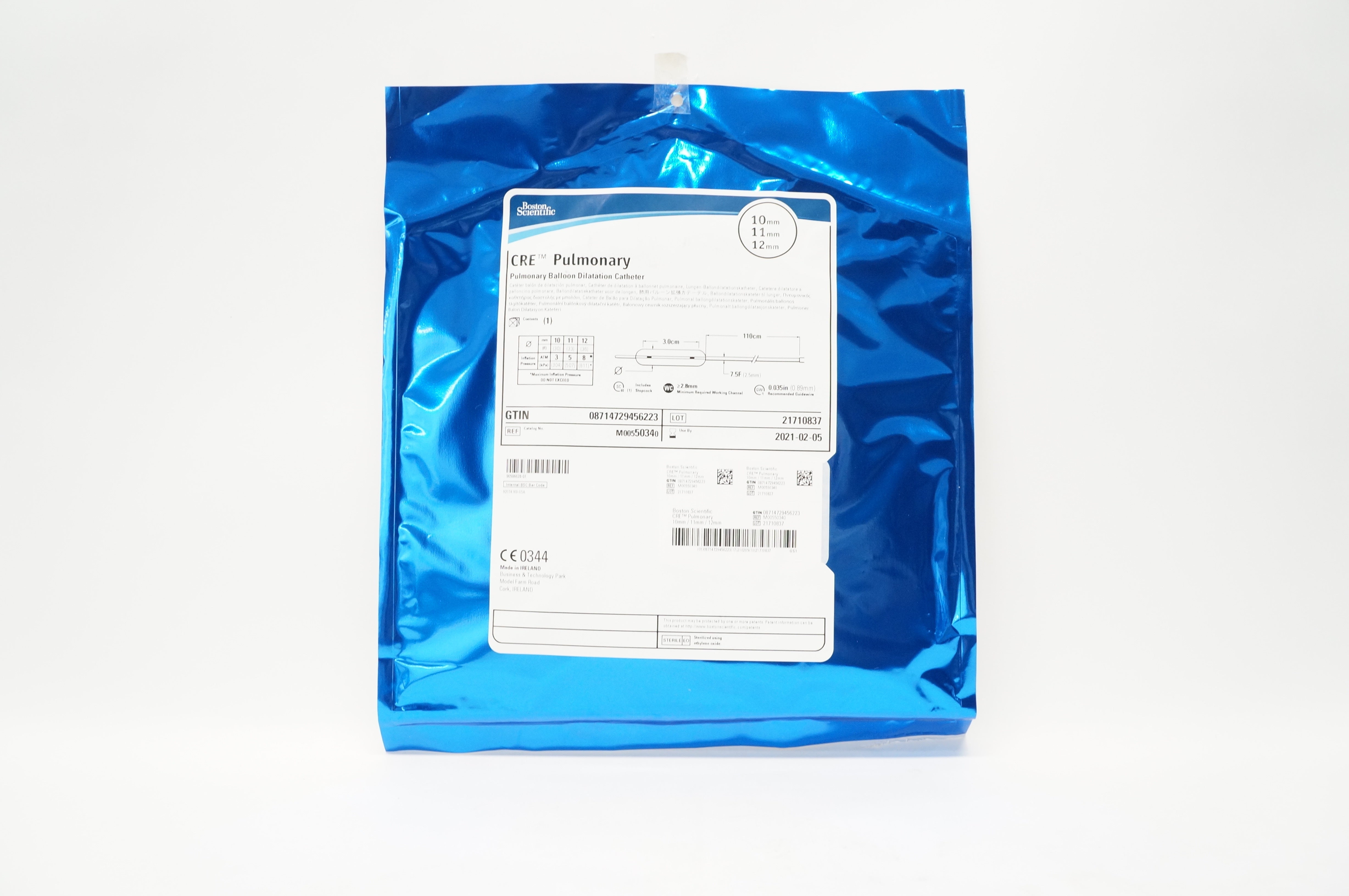 Boston Scientific M00550340 CRE Pulmonary Balloon Cath.10mm/11mm/12mm (x)