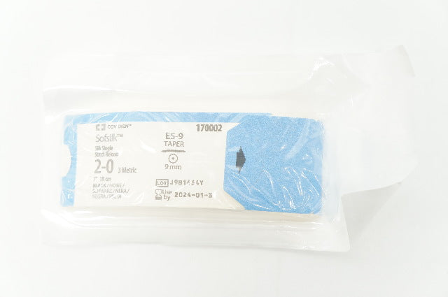 Covidien 170002 2-0 Sofsilk Silk Single Stitch Reload, ES-9 Taper 9mm, 7inch