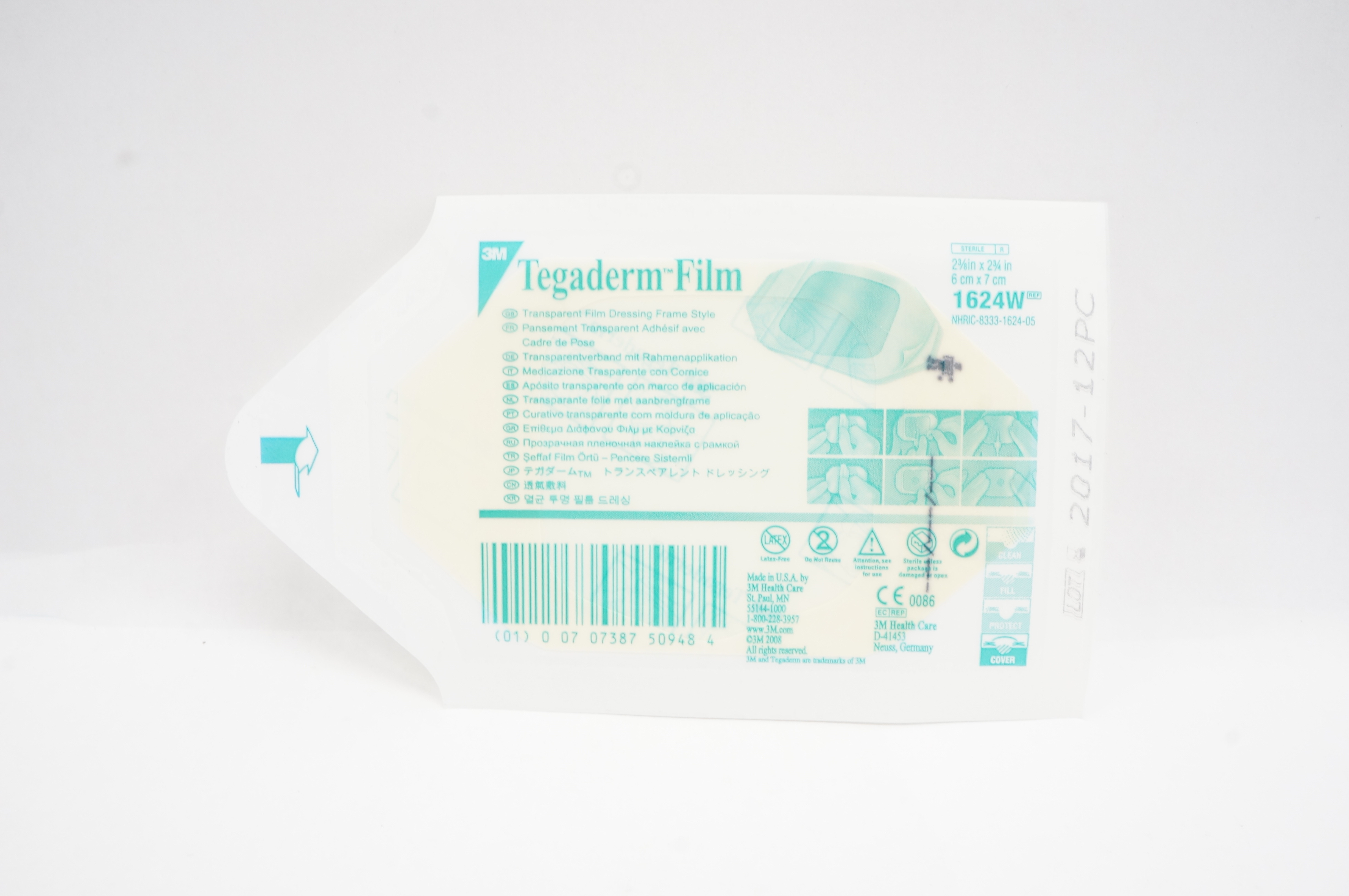 3M 1624W Tegaderm Transparent Film Dressing Frame 2-3/8x2-3/4inch (x)