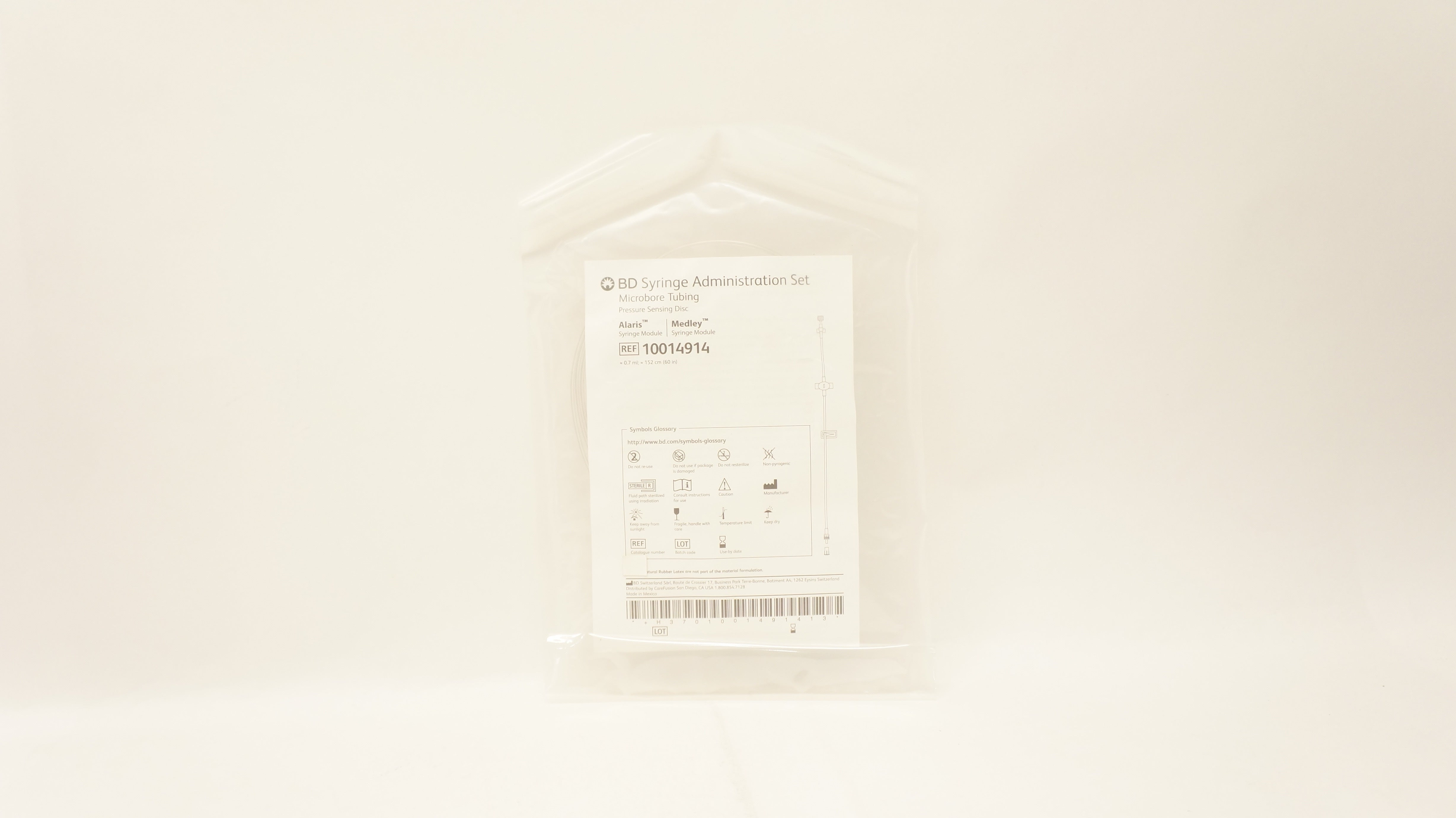 BD 10014914 Syringe Administration Set Microbore Tubing 0.7ml x 60inch (x)