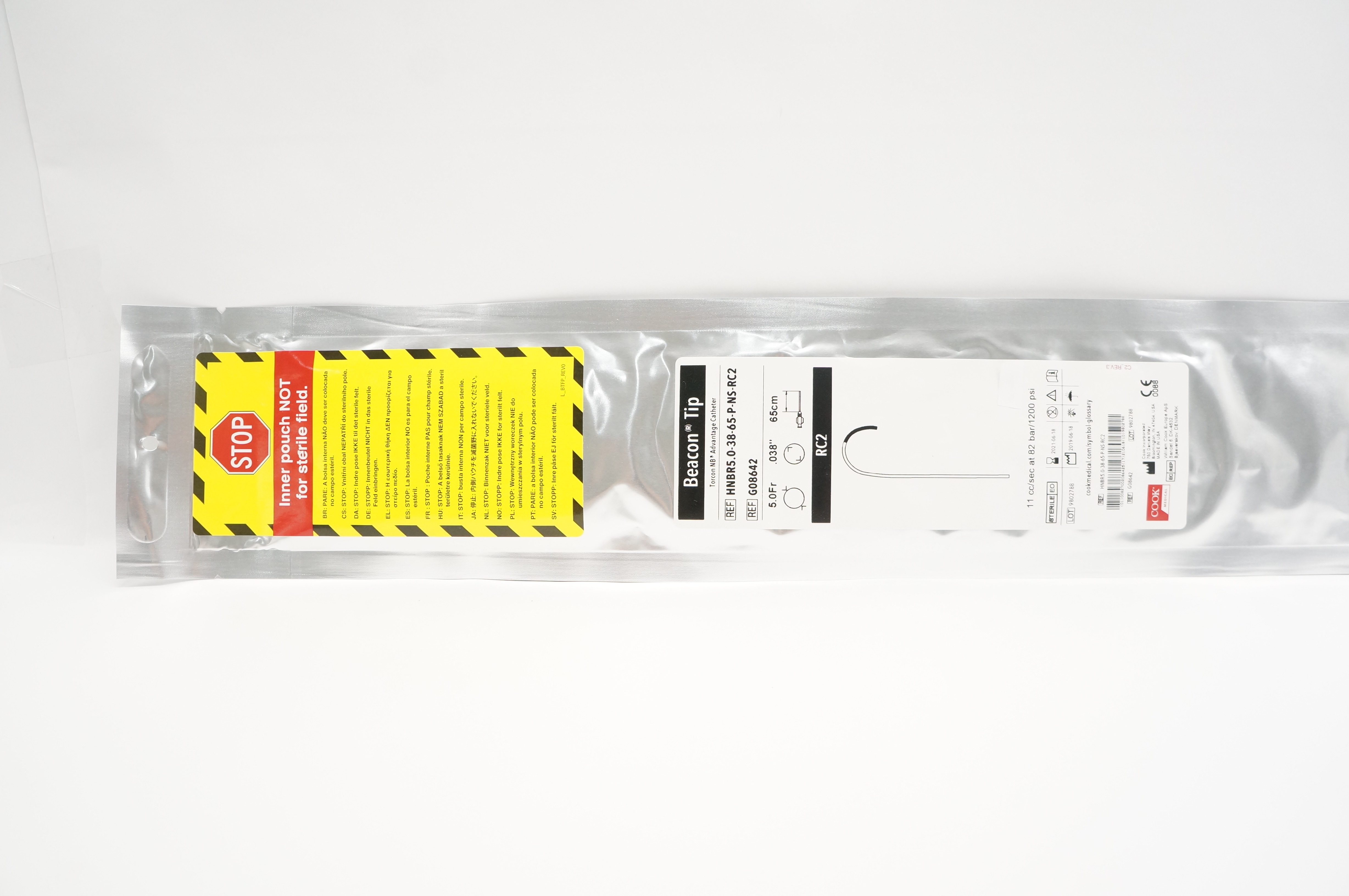 Cook Medical G08642 Beacon Tip Advantage Cath. 5.0Fr x .038inch x 65cm (x)