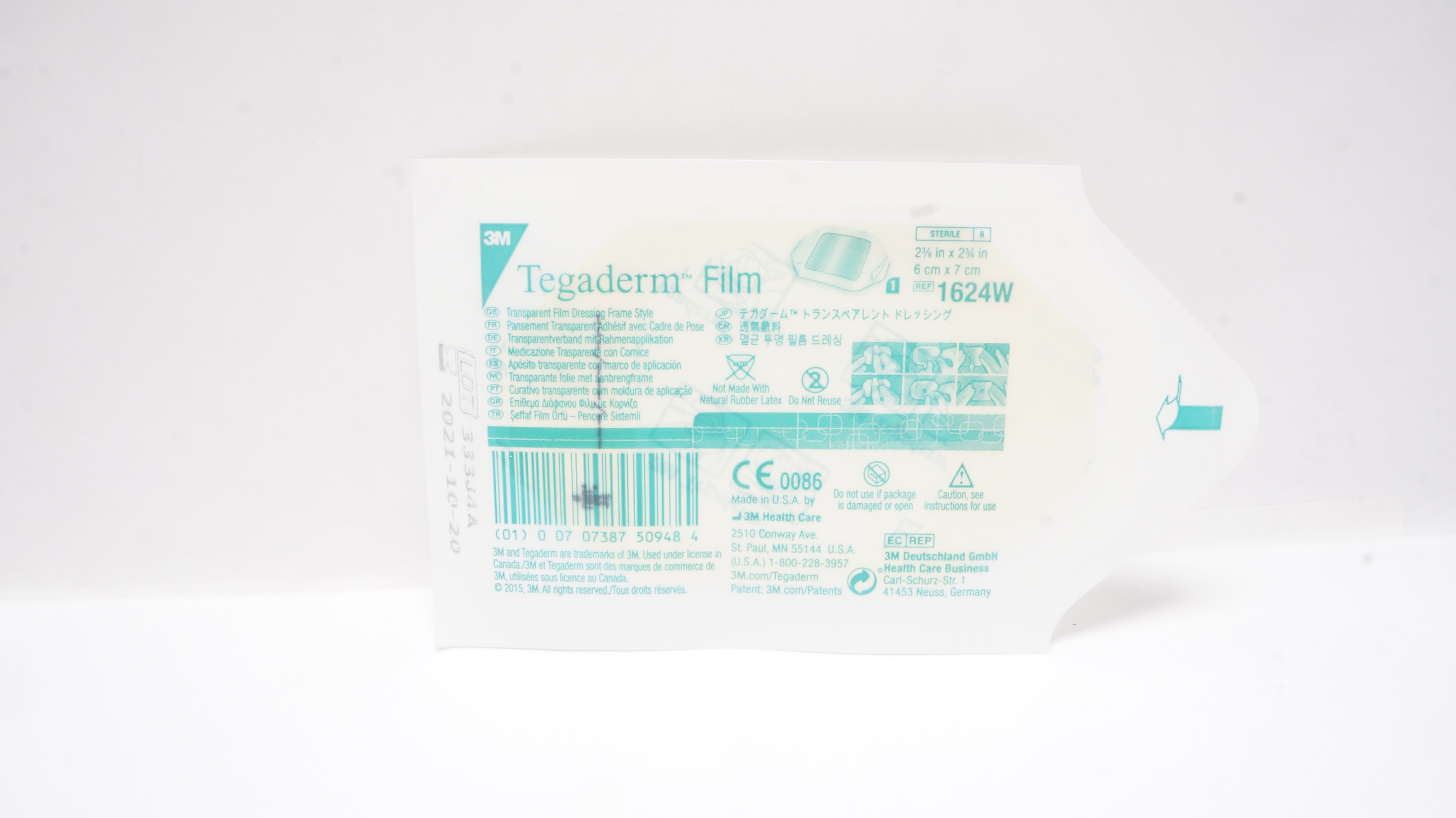 3M 1624W Tegaderm Transparent Film Dressing Frame 2-3/8x2-3/4inch (x)