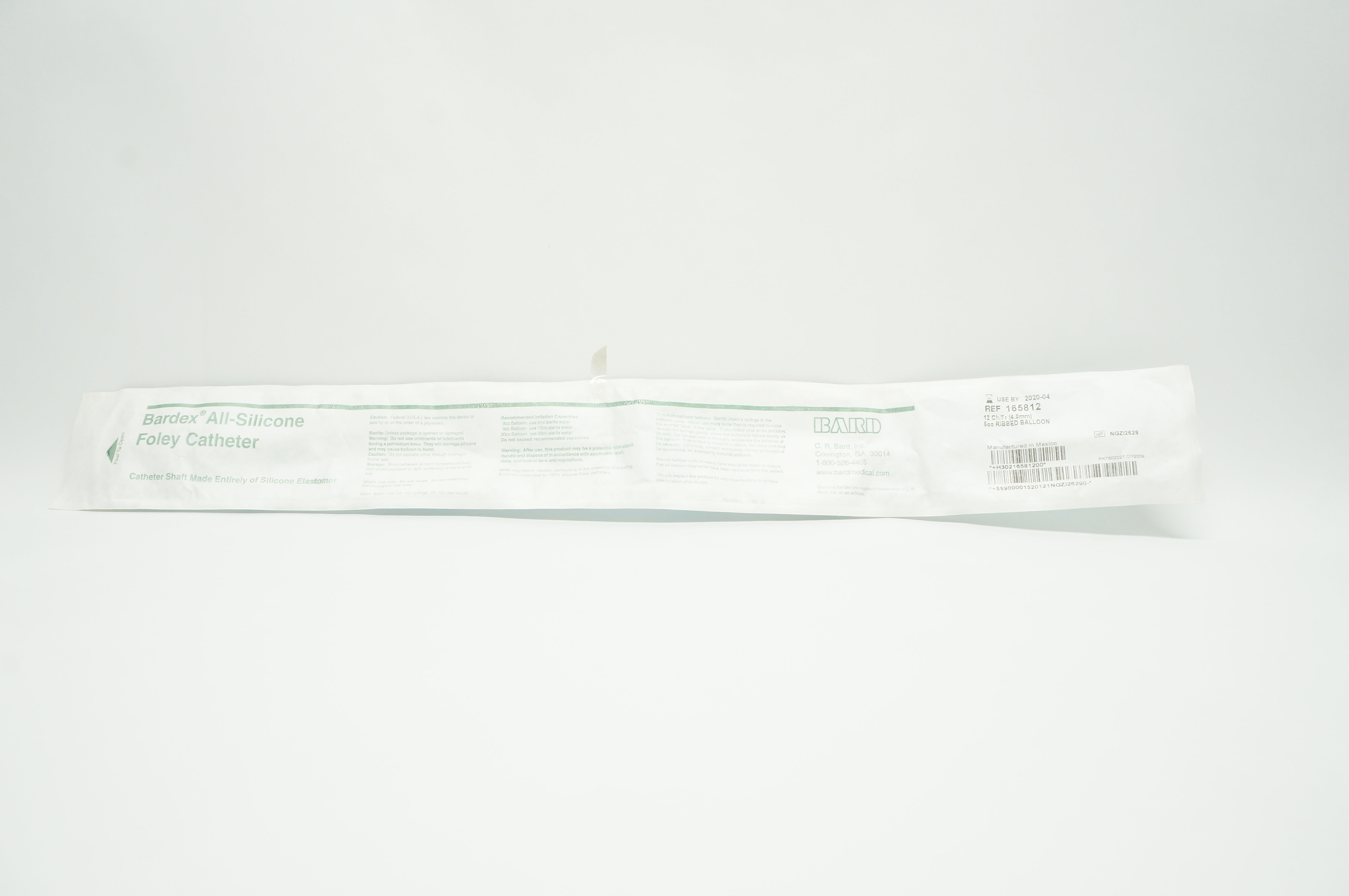 Bard 165812 Bardex All-Silicone Foley Cath. 12Fr. (x)