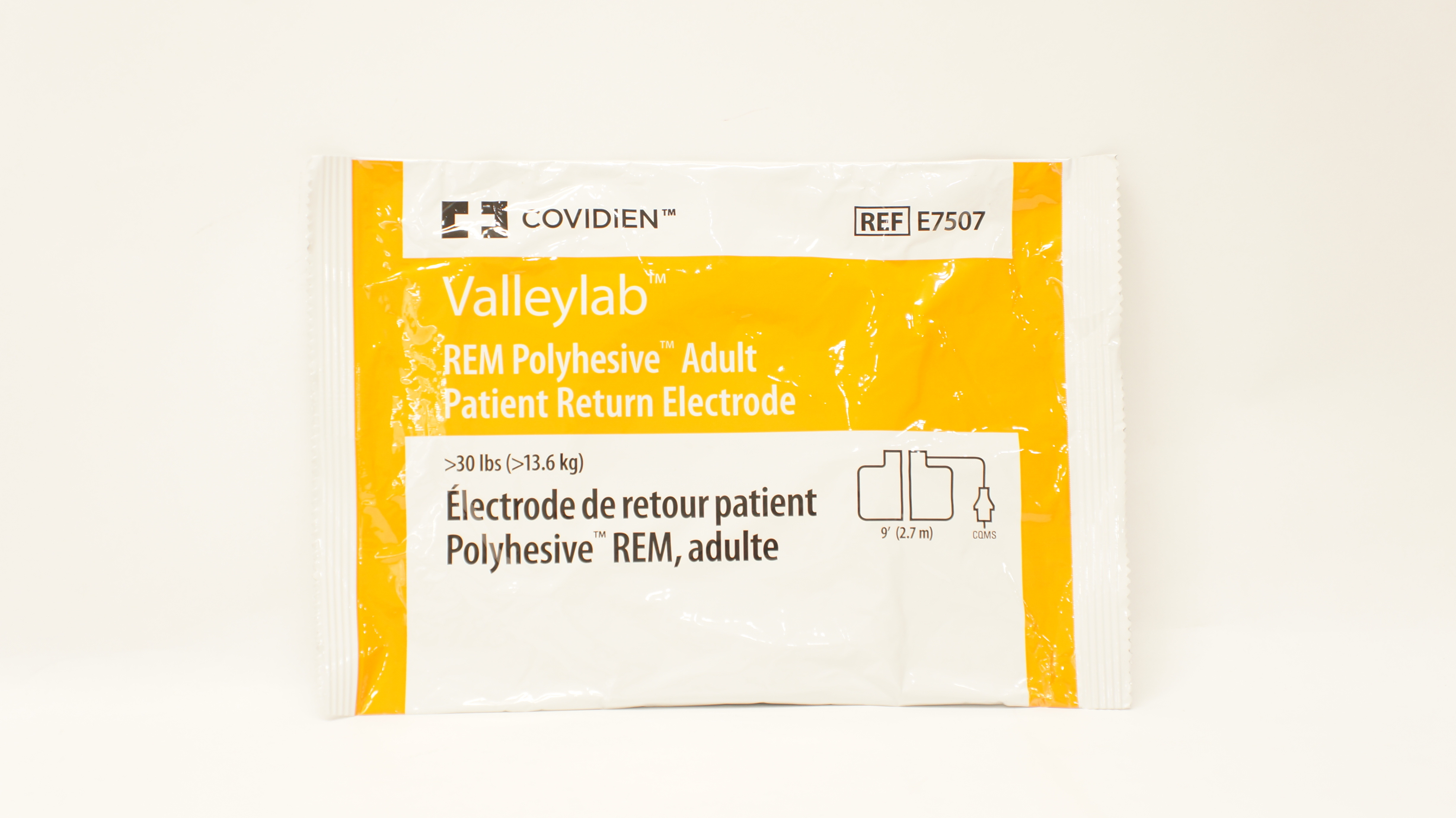 Covidien E7507 ValleyLab REM Polyhesive Adult Patient Return Electrode >30lbs