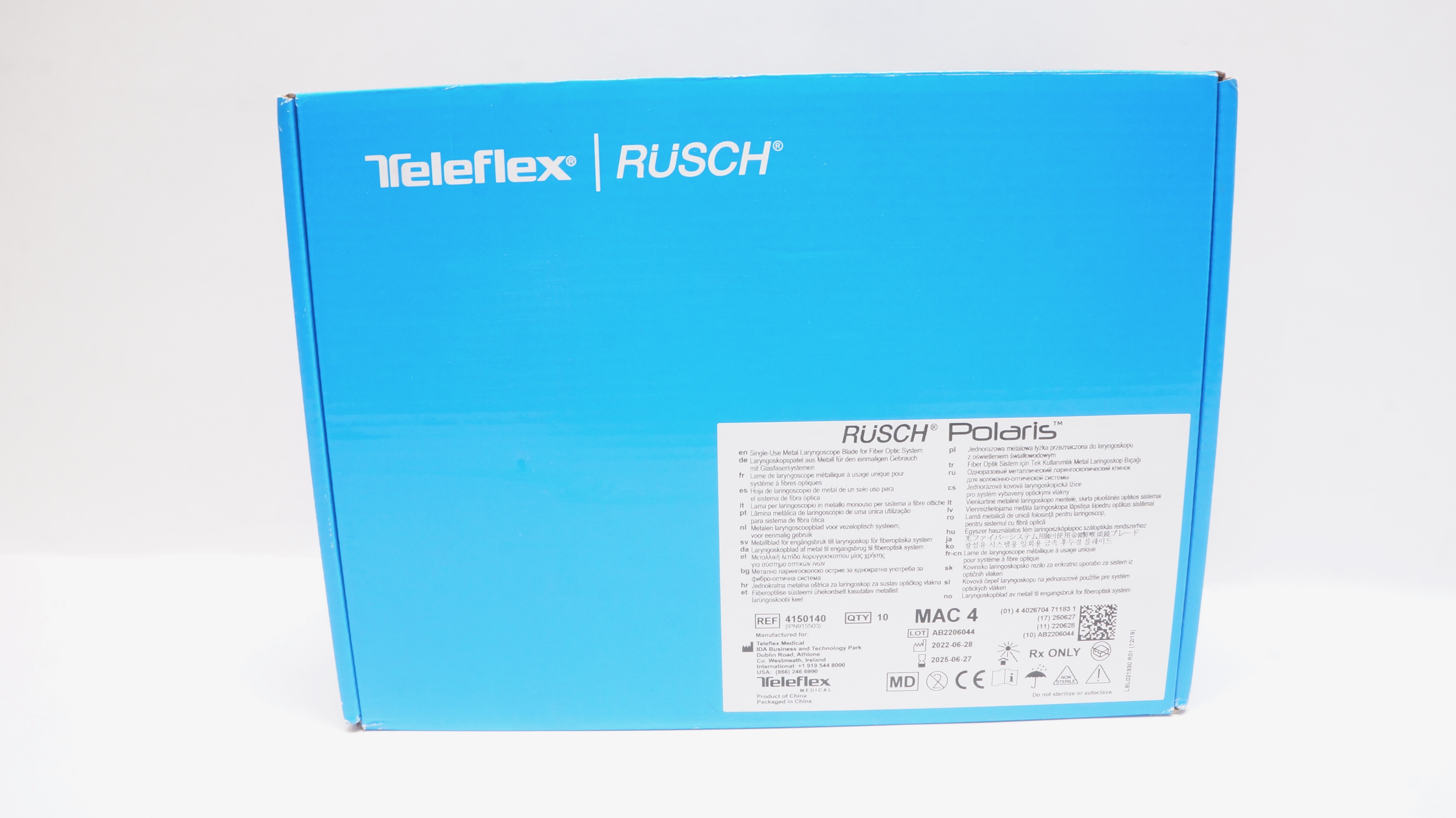 Teleflex 4150140 Rusch Polaris Fiber Optic Laparoscope Blade MAC 4 - Box of 10