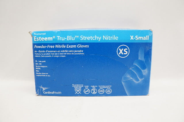 Cardinal Health 8895N Esteem Tru-Blu Nitrile Exam Gloves, XS - Box of 100