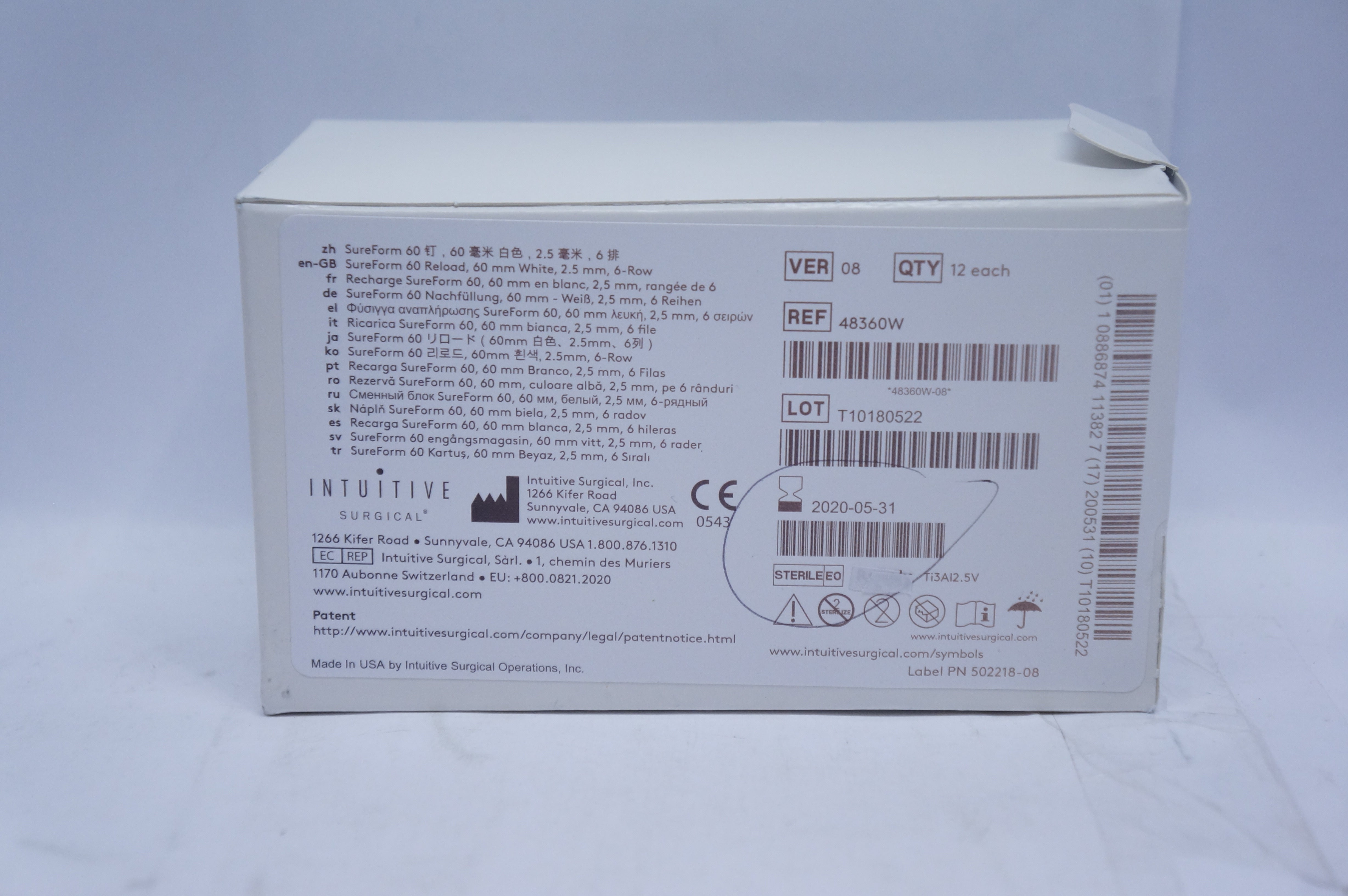 Intuitive 48360W SureForm 60 Reload, 60mm White, 2.5mm,6-Row (x) - Box of 12