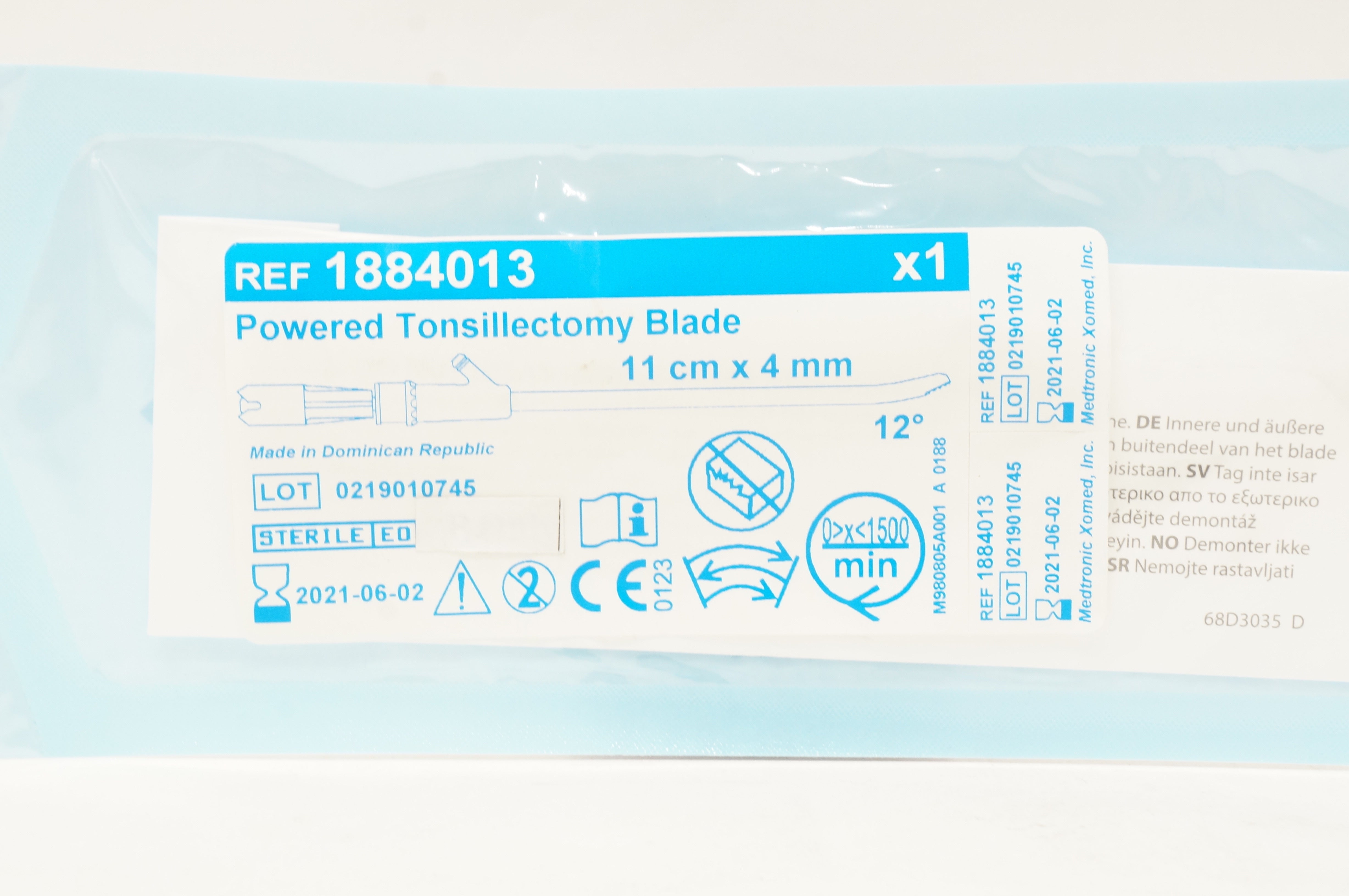 Medtronic 1884013 Powered Tonsillectomy Blade 11cm x 4mm 12 Degree (x)