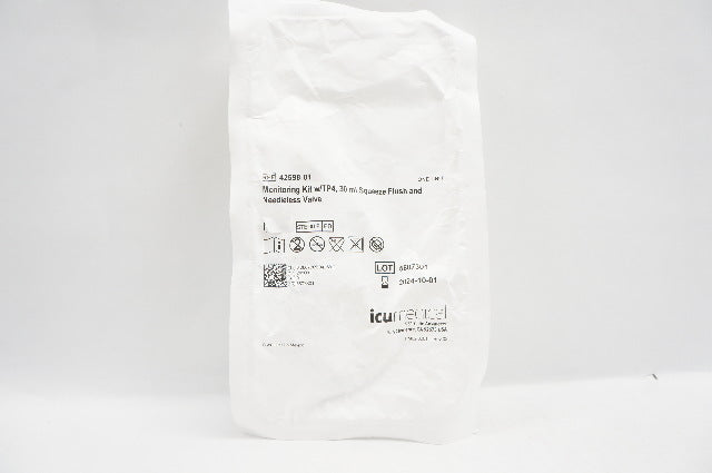 ICU Medical 42598-01 Monitoring Kit w/TP4 30ml Squeeze Flush & Ndleless Valve