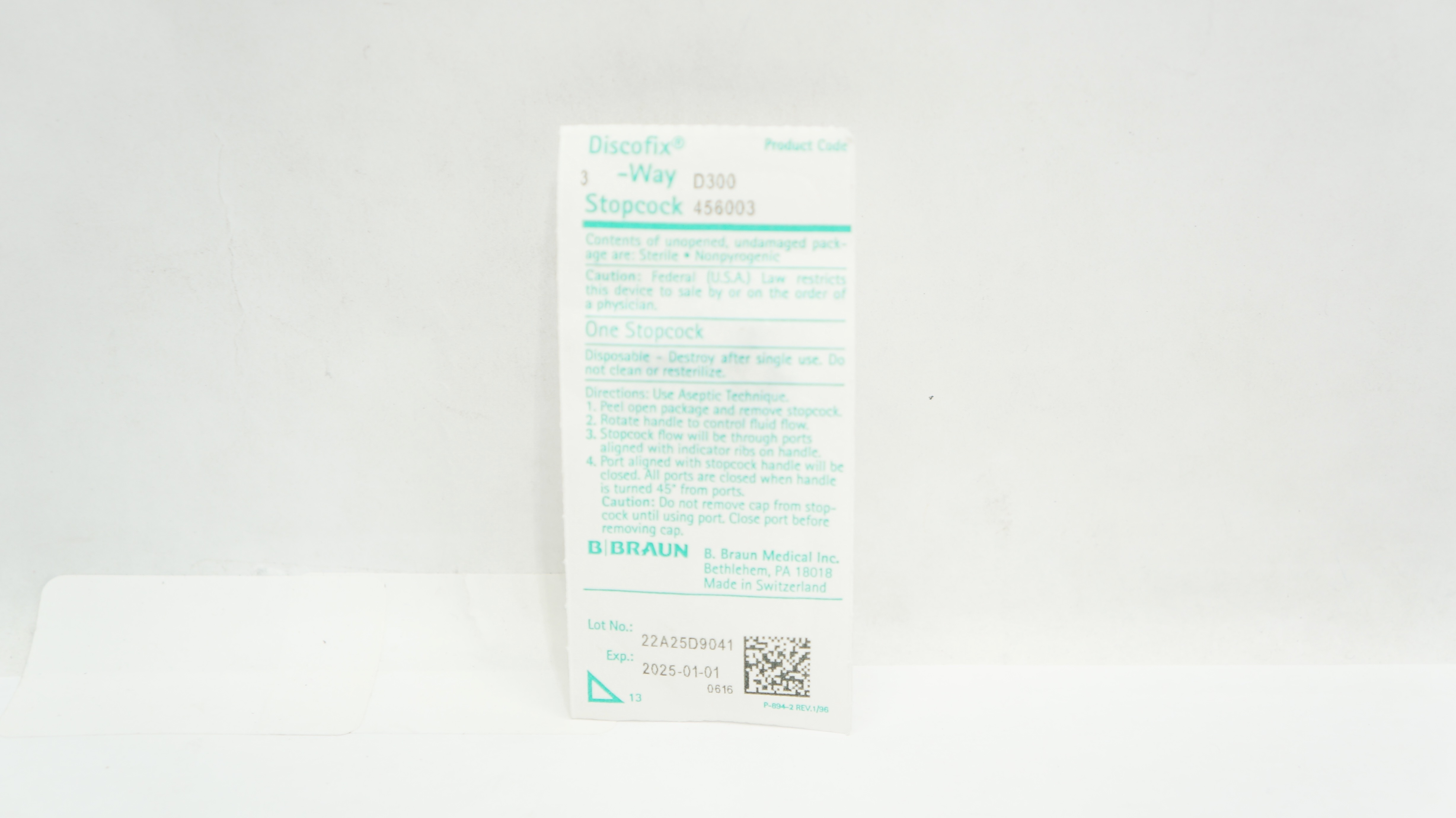 Braun D300/456003 Discofix 3-Way Stopcock