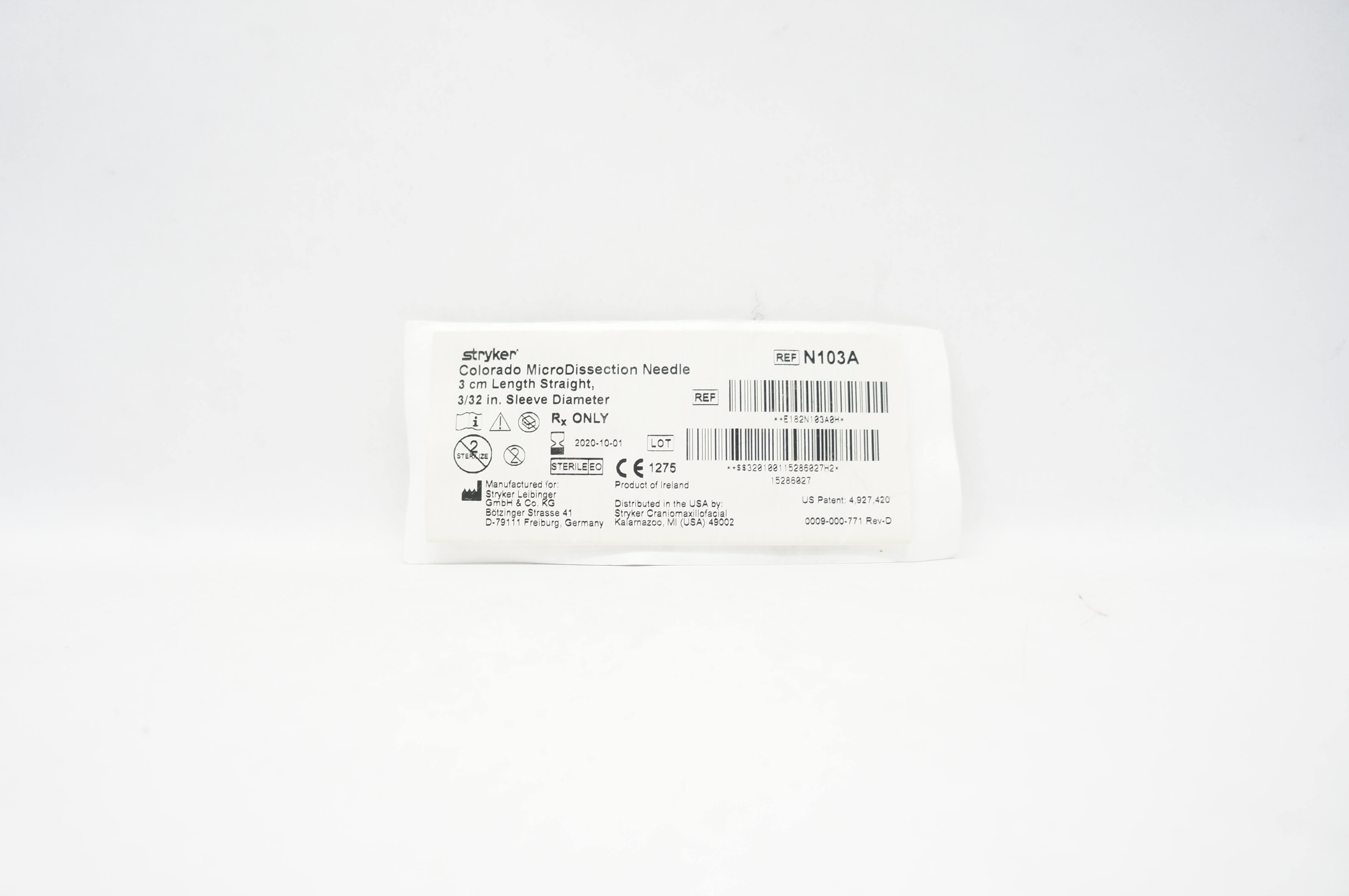 Stryker N103A Colorado MicroDissection Ndle 3cm x 3/32inch Sleeve Diameter (x)
