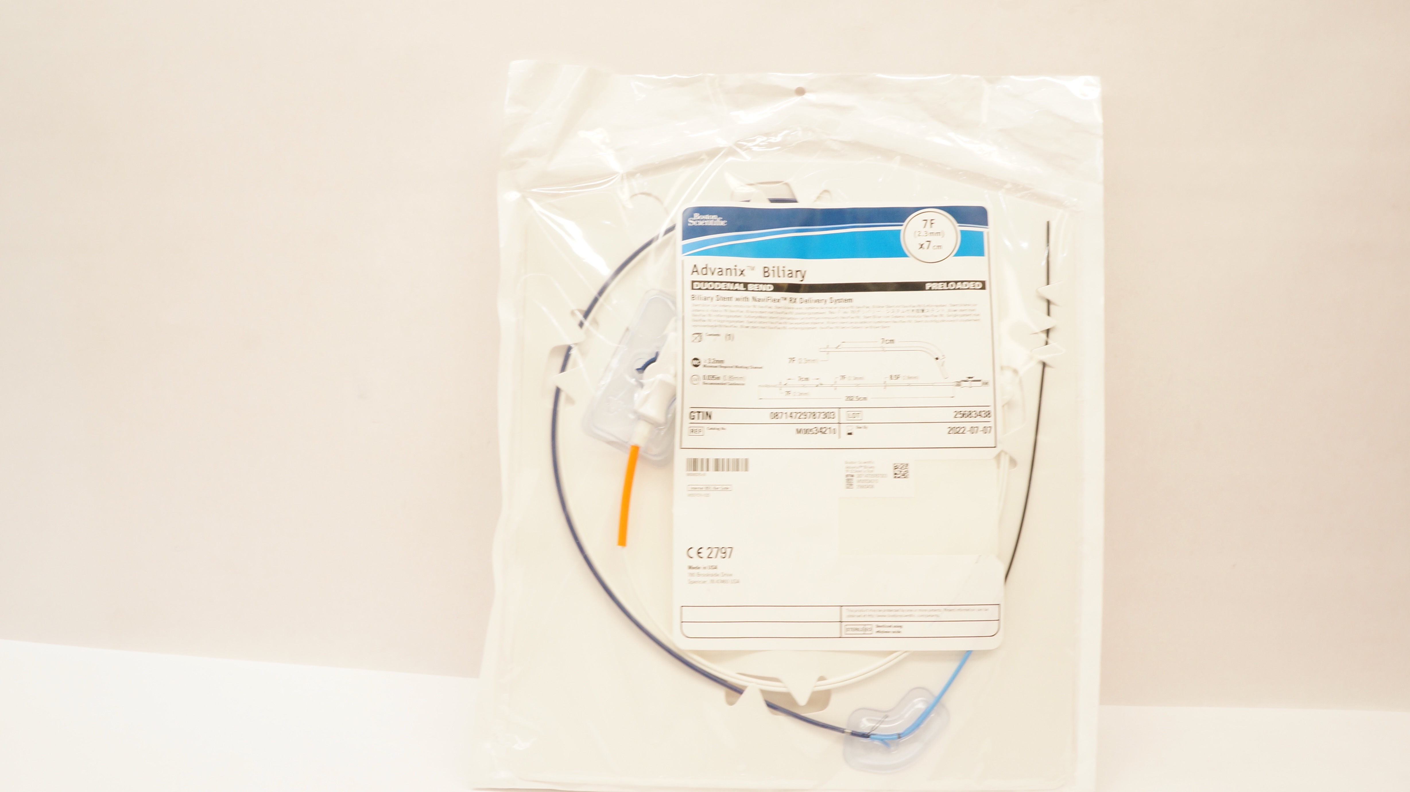 Boston Scientific M00534210 Advanix Biliary Stnt Duodenal Bend 7F x 7cm (x)