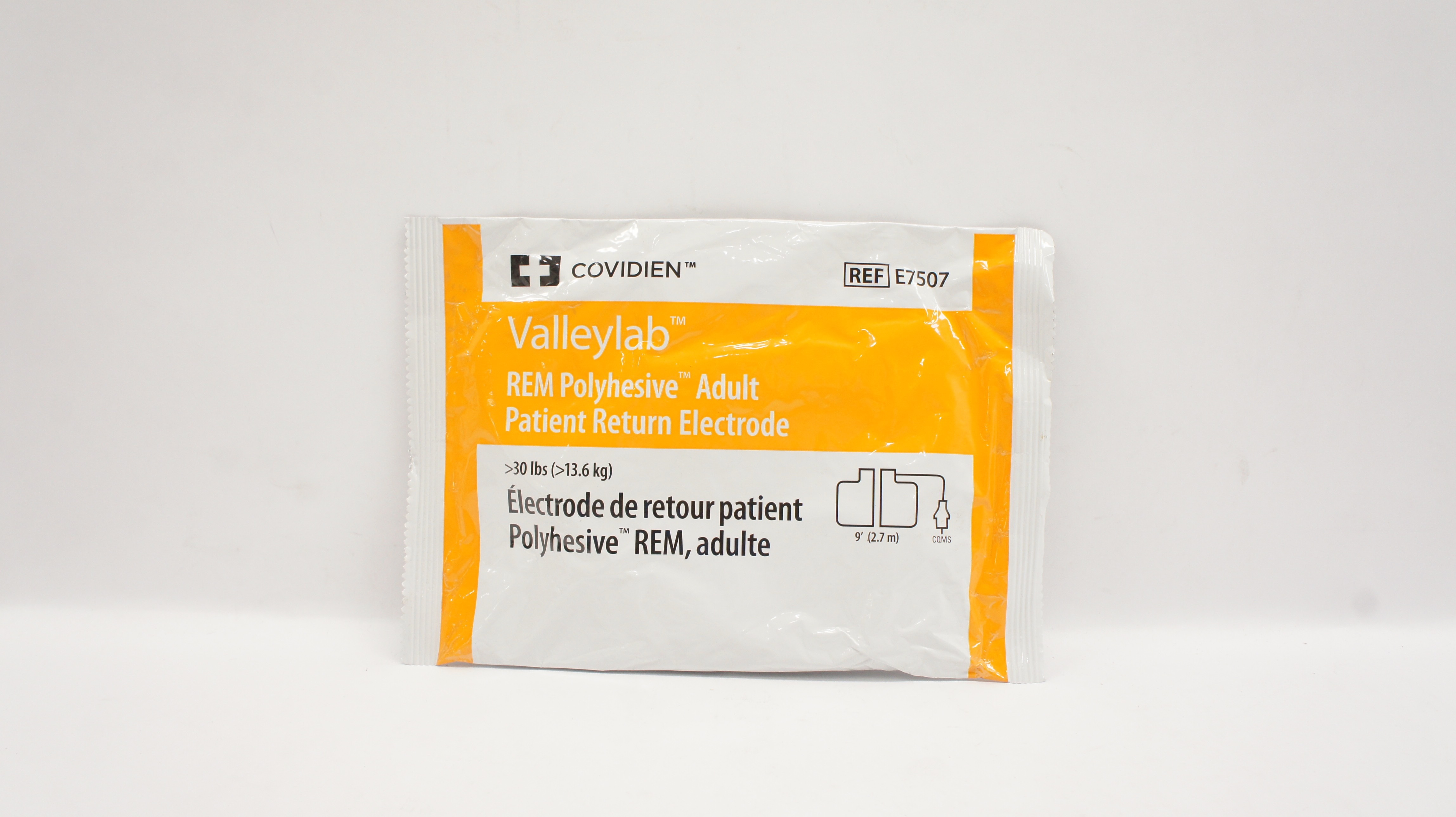 Covidien E7507 ValleyLab REM Polyhesive Adult Patient Return Electrode >30lbs(x)