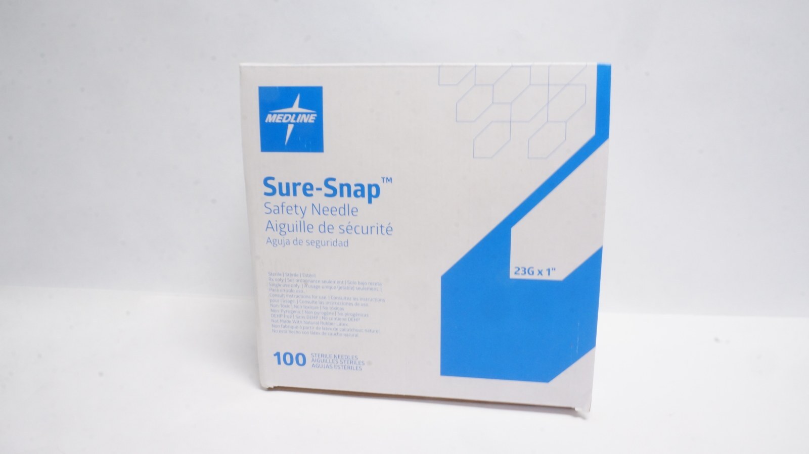 Medline SSN100235 Sure-Snap Safety Needle 23G x 1" 100 Pack