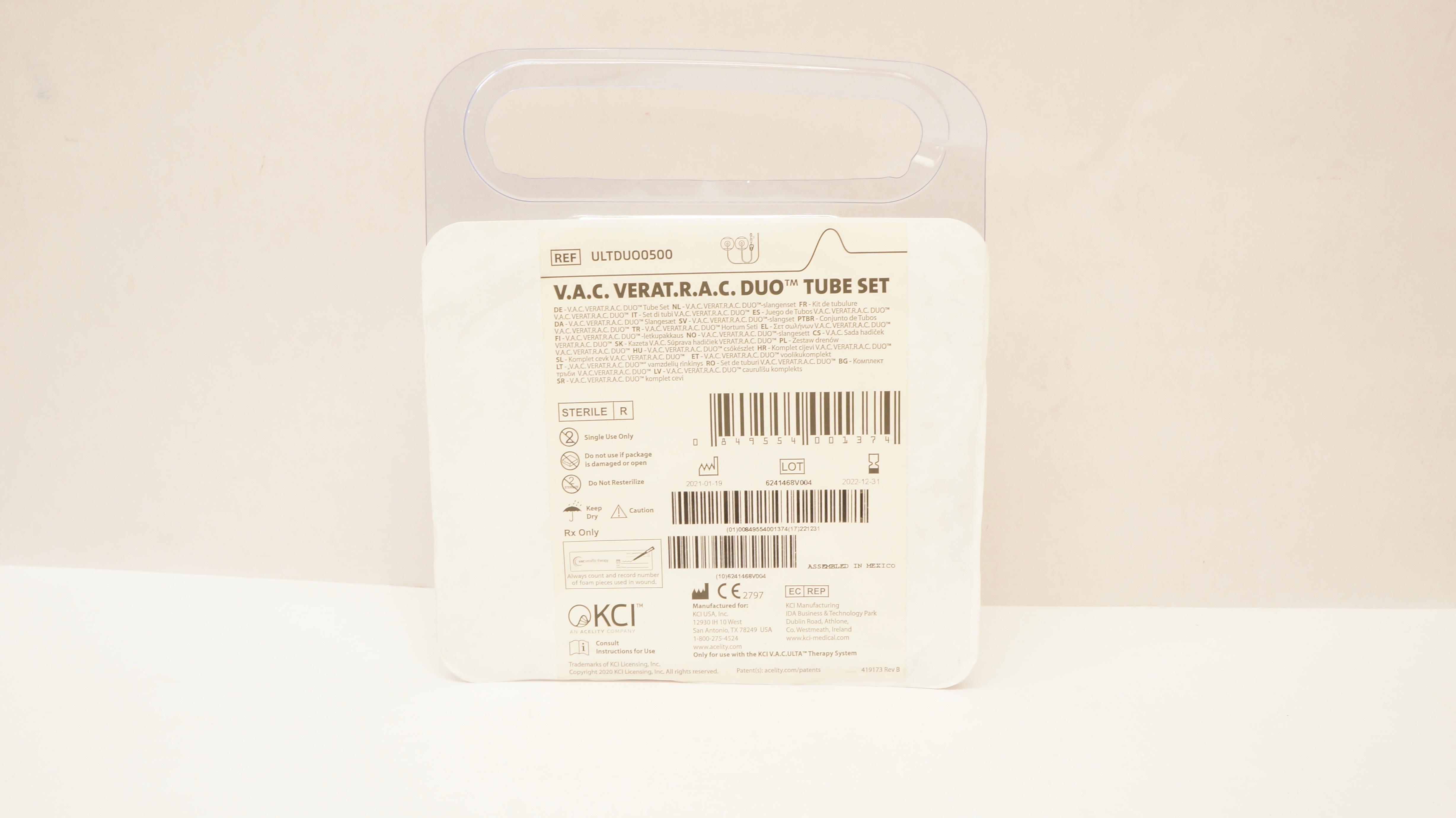 KCI ULTDU00500 V.A.C. VeraT.R.A.C. Duo Tube Set (x)