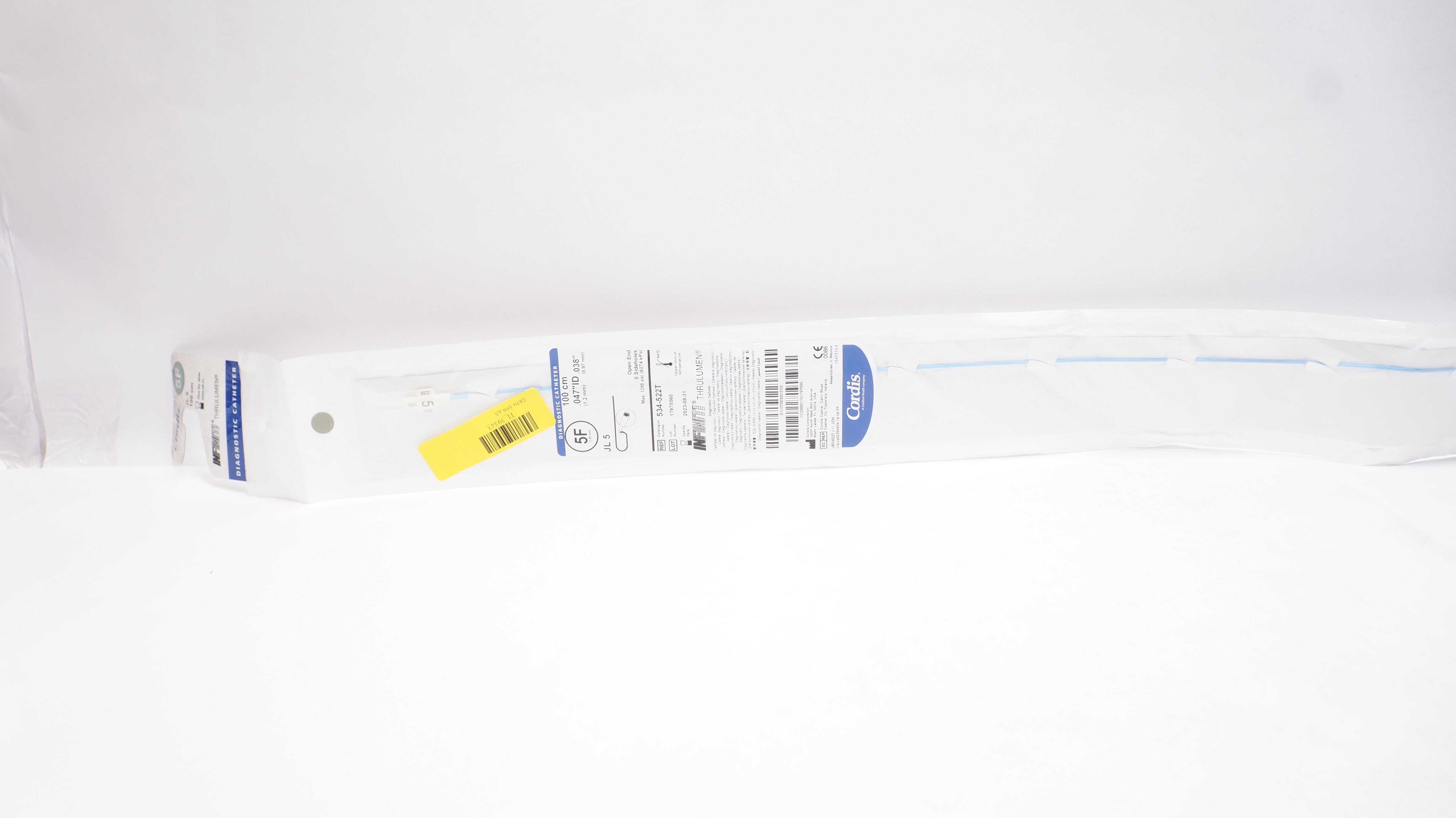 Cordis 534-522T Diagnostic Cath. JL5, 5F x 0.47inch x 100cm (x)