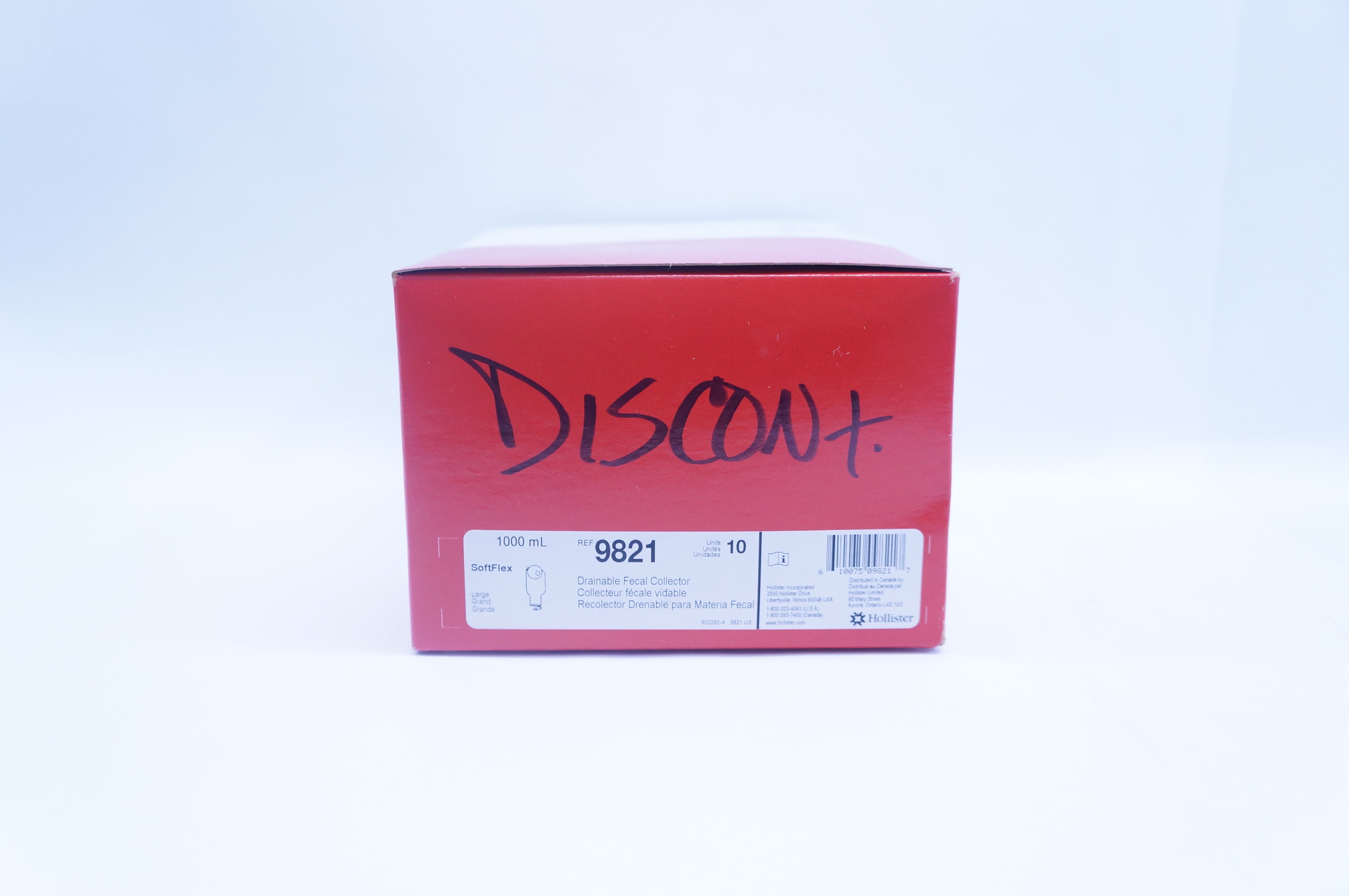 Hollister 9821 SoftFlex Drainable Fecal Collector Large -Box of 10