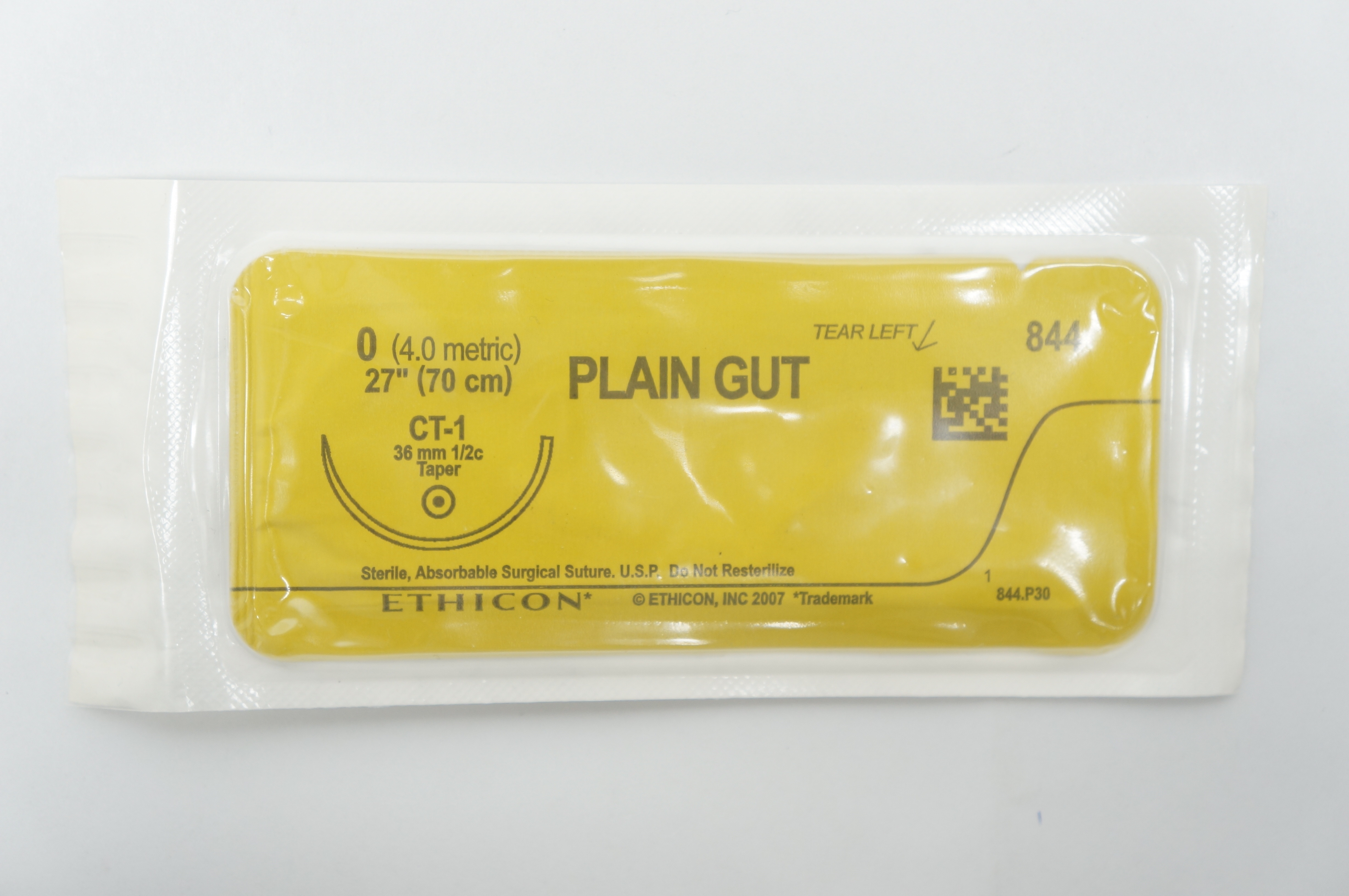 Ethicon 844 Plain Gut 0 27inch CT-1 36mm 1/2c Taper (x)