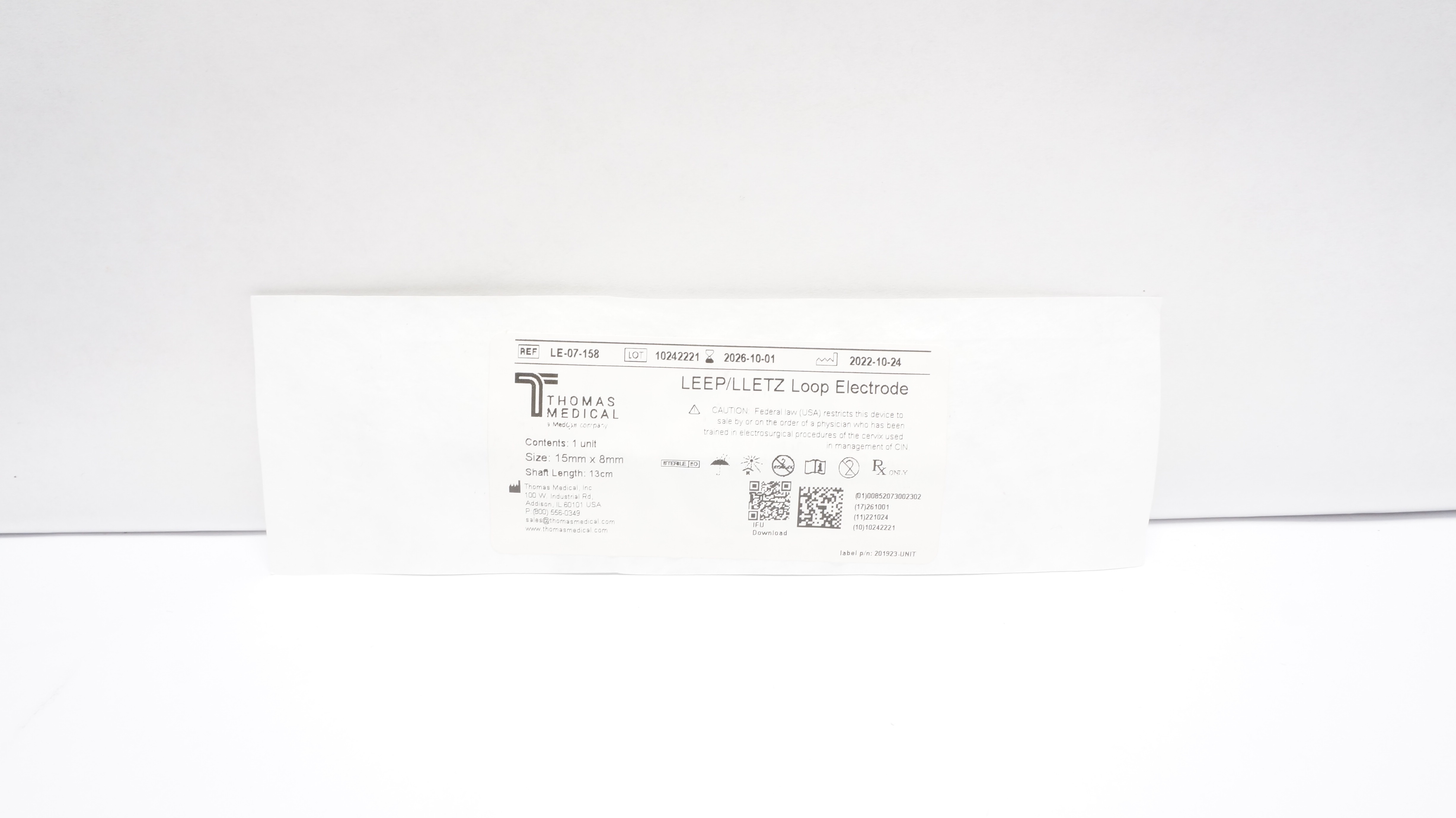 Thomas Medical LE-07-158 LEEP/LLETZ Loop Electrode 15mm x 8mm x 13cm
