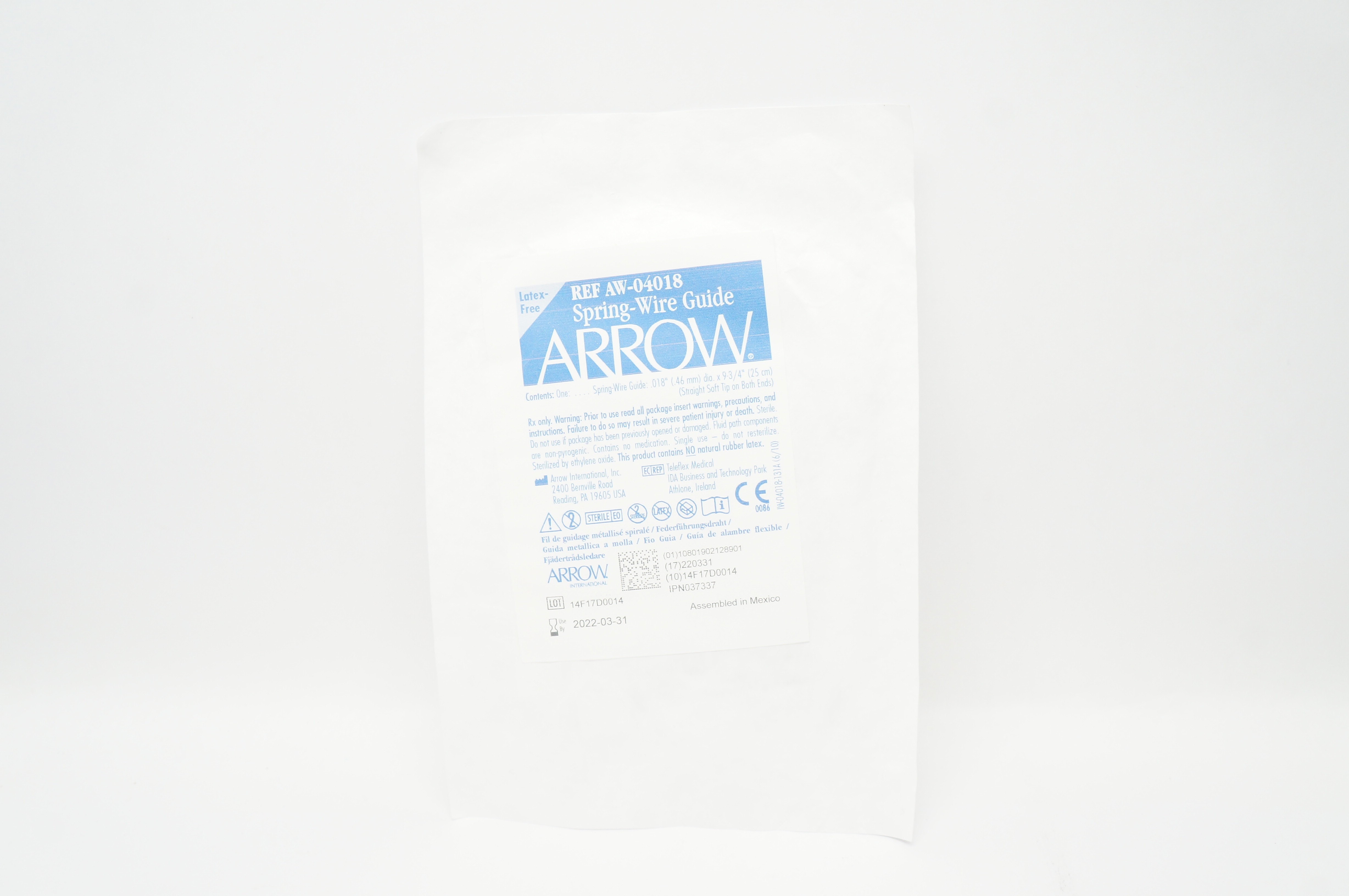 Arrow AW-04018 Spring-Wire Guide .018inch dia. x 9-3/4inch Straight Soft Tip (x)