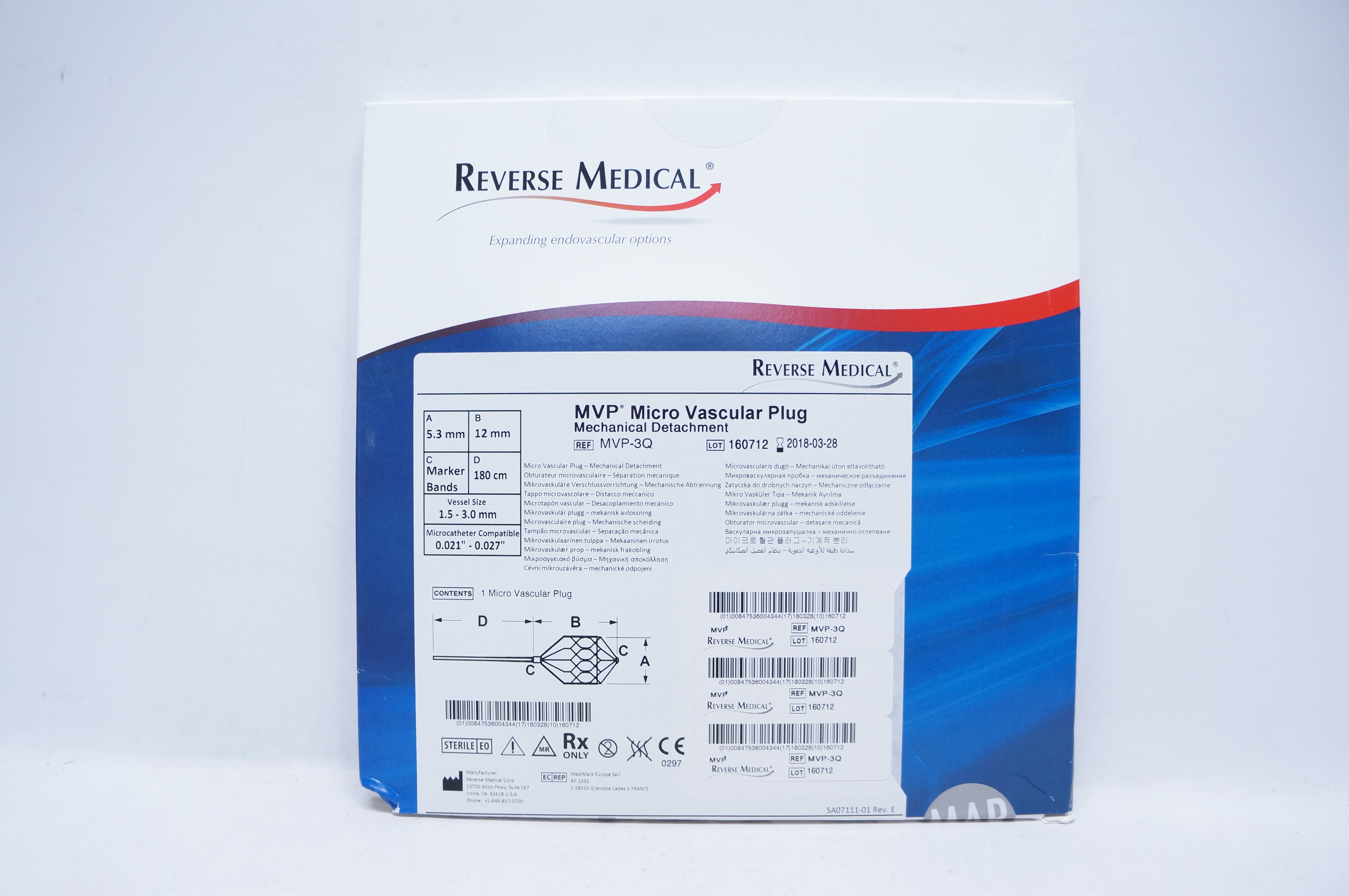 Reverse Medical MVP-3Q MVP Micro Vascular Plug 180cm (x)