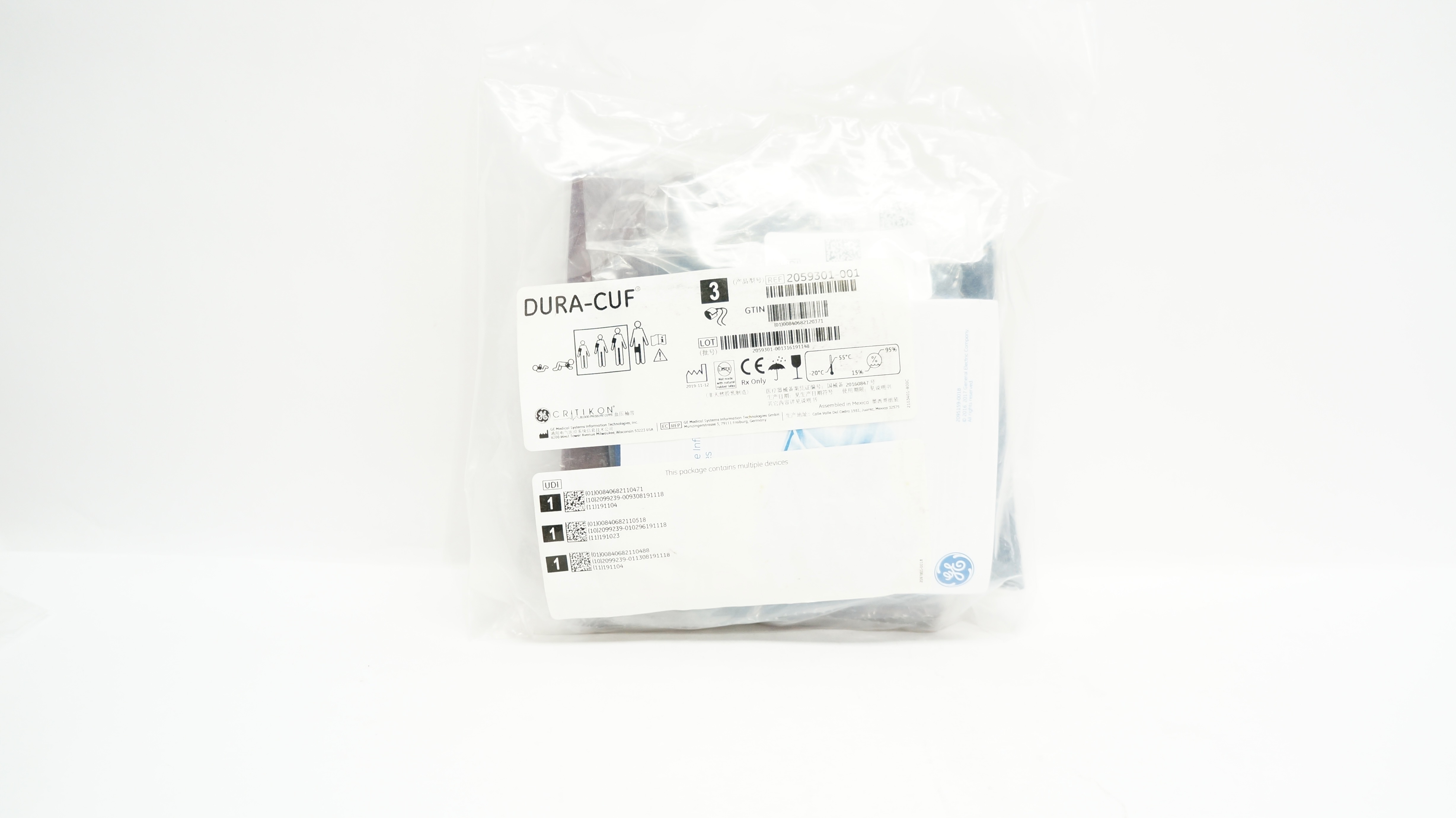 GE 2059301-001 Dura-Cuf Critikon Blood Pressure Cuffs