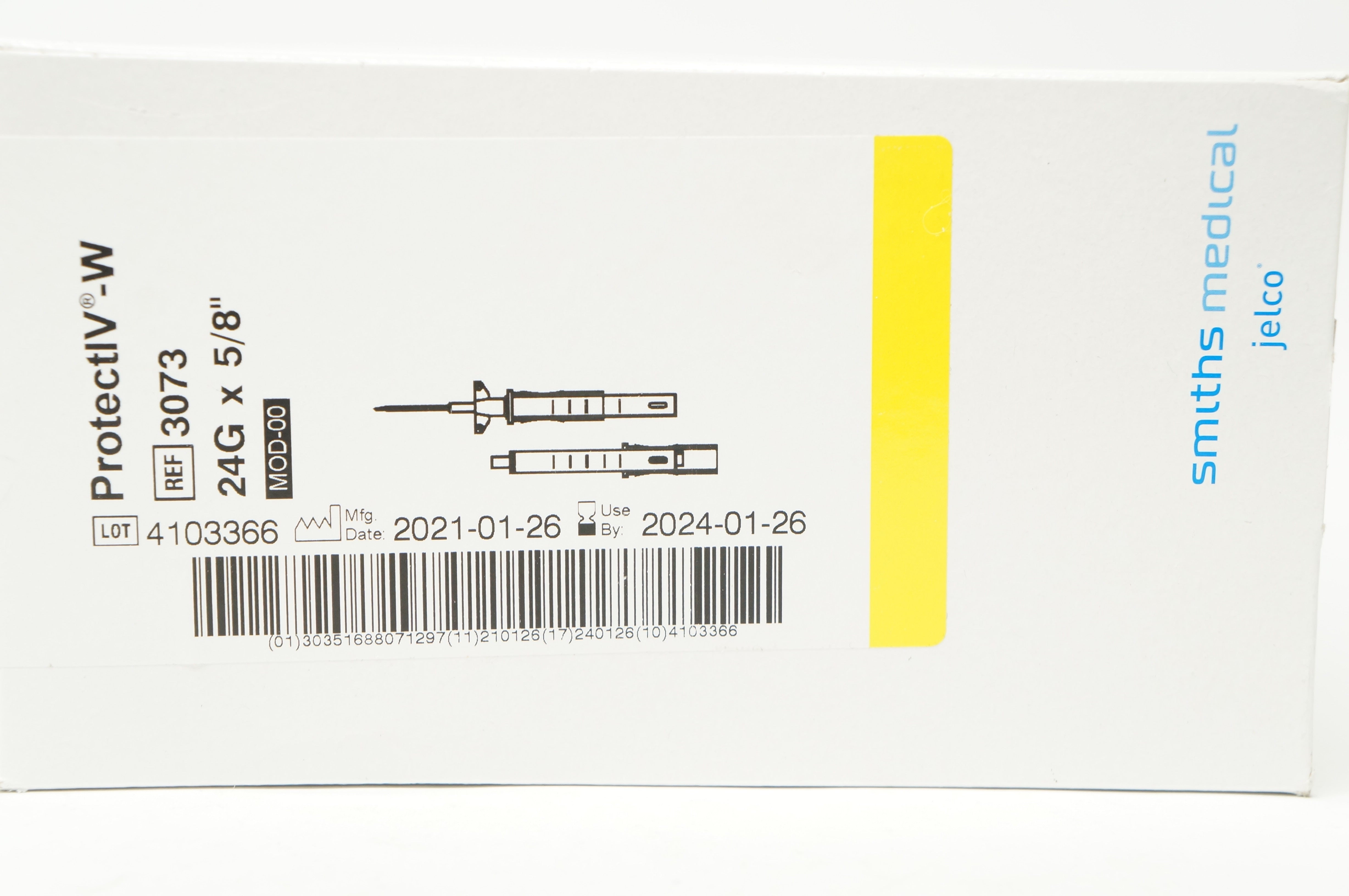 Smiths Medical 3073 ProtectIV-W Safety IV Cath. 24G x 5/8inch