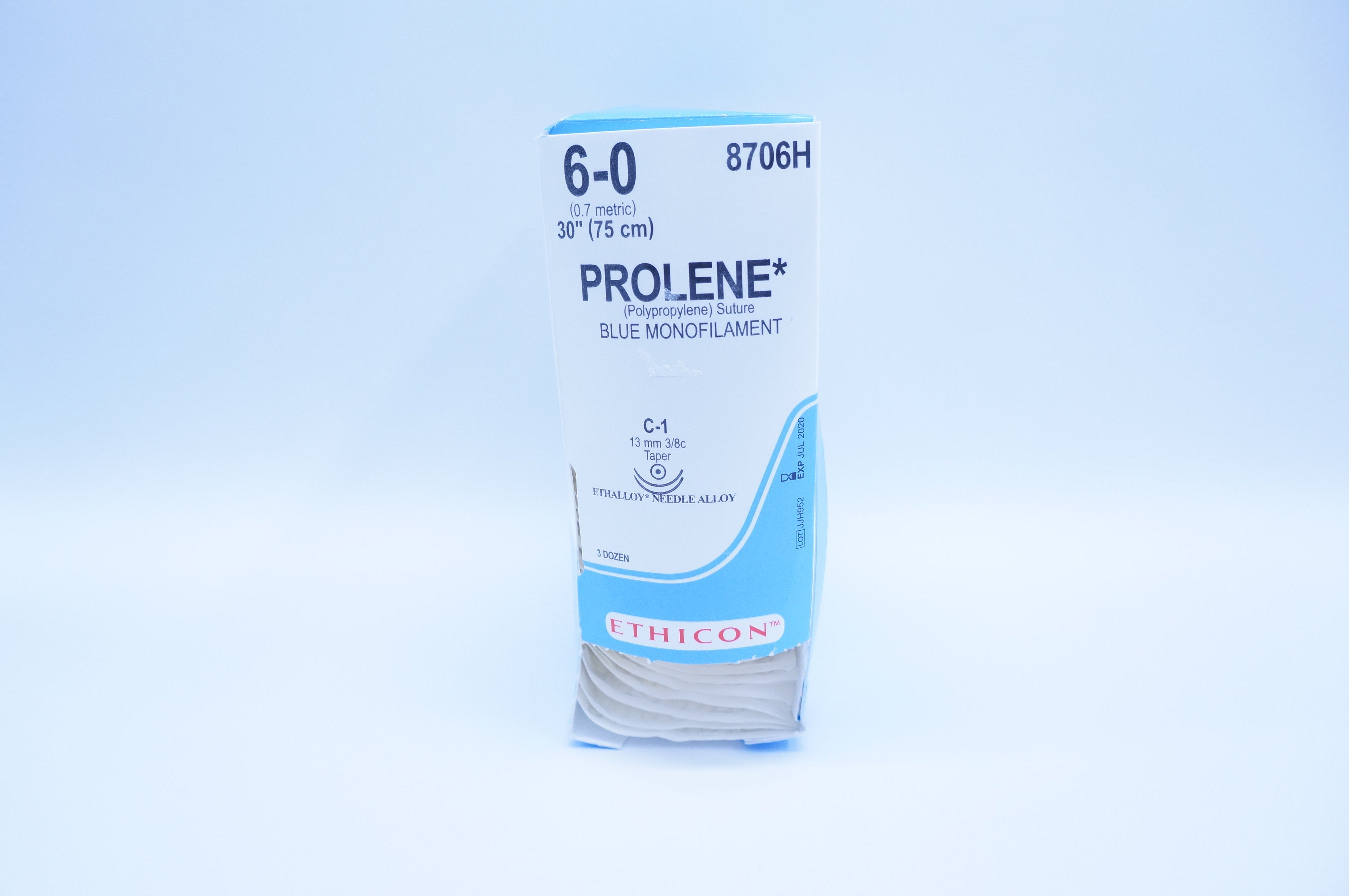 Ethicon 8706H 6-0 PROLENE, C-1. 13mm 3/8c, 30inch (x) ~ Pack of 36