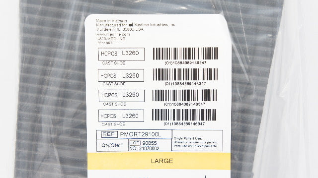 Medline PMORT29100L Cast Shoe Canvas Rocker with Hook & Loop, Large