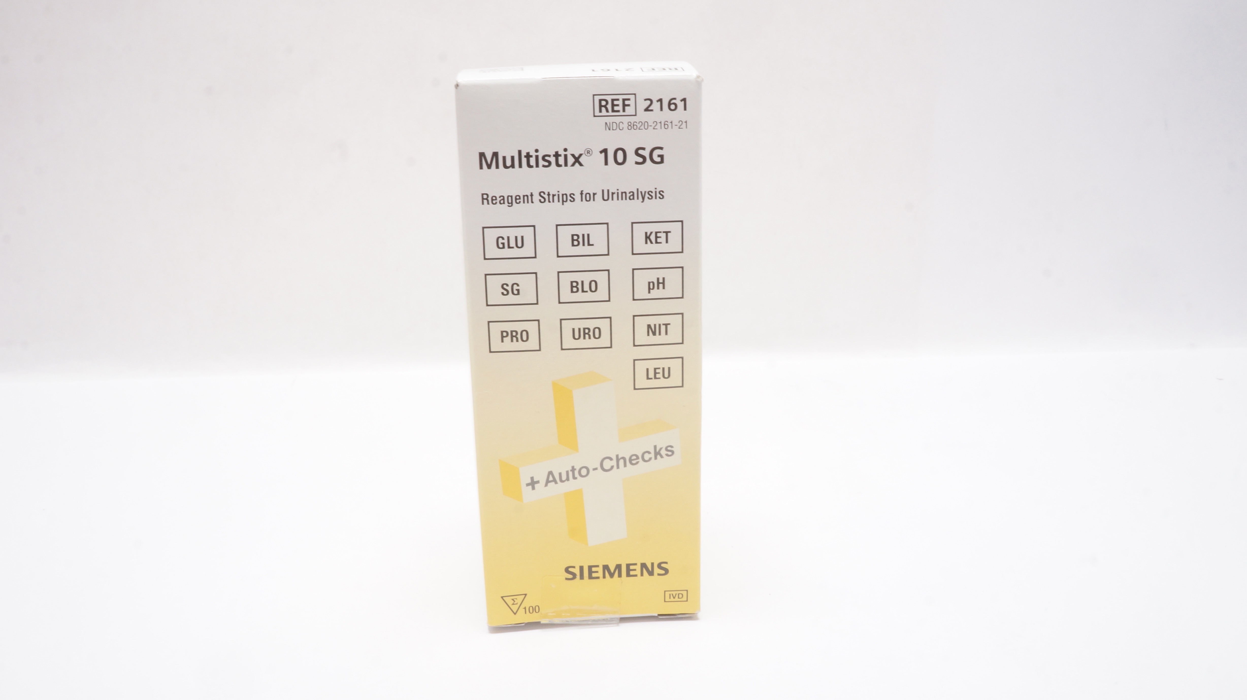 Siemens 2161 Multistix 10 SG Reagent Strips for Urinalysis - Box of 100