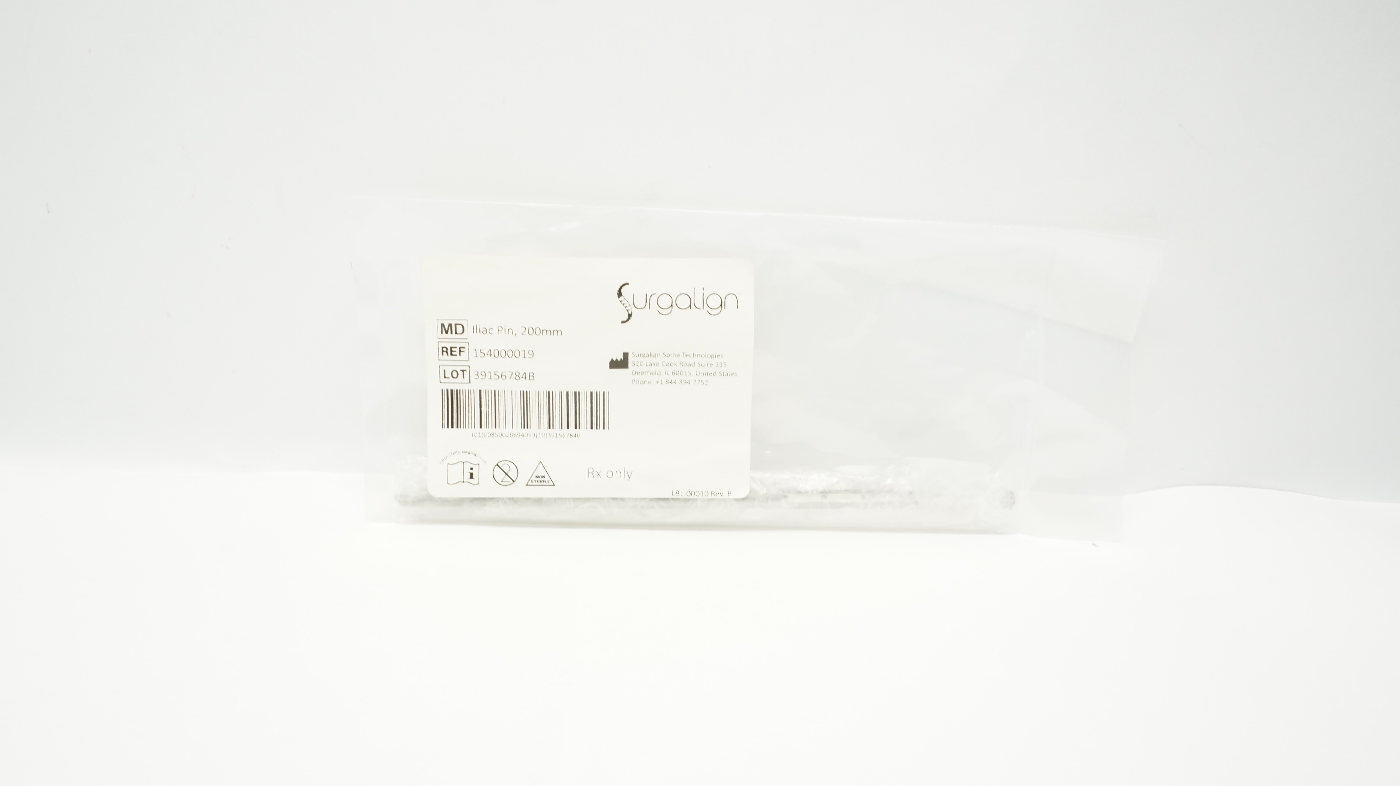 Surgalign 154000019 Iliac Pin 200mm