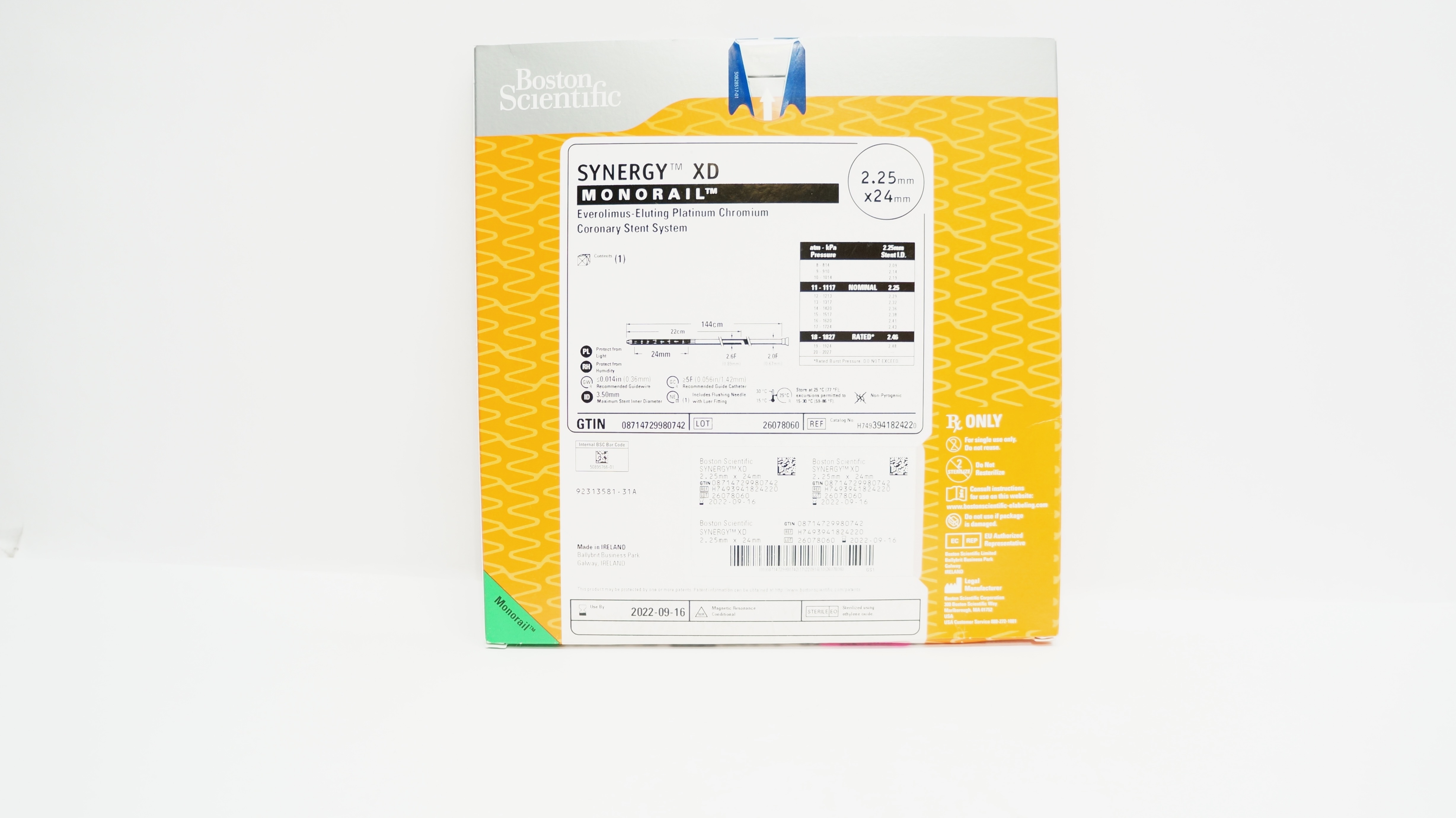 Boston Scientific H7493941824220 Synergy XD Monorail Stnt System 2.25x24mm (x)