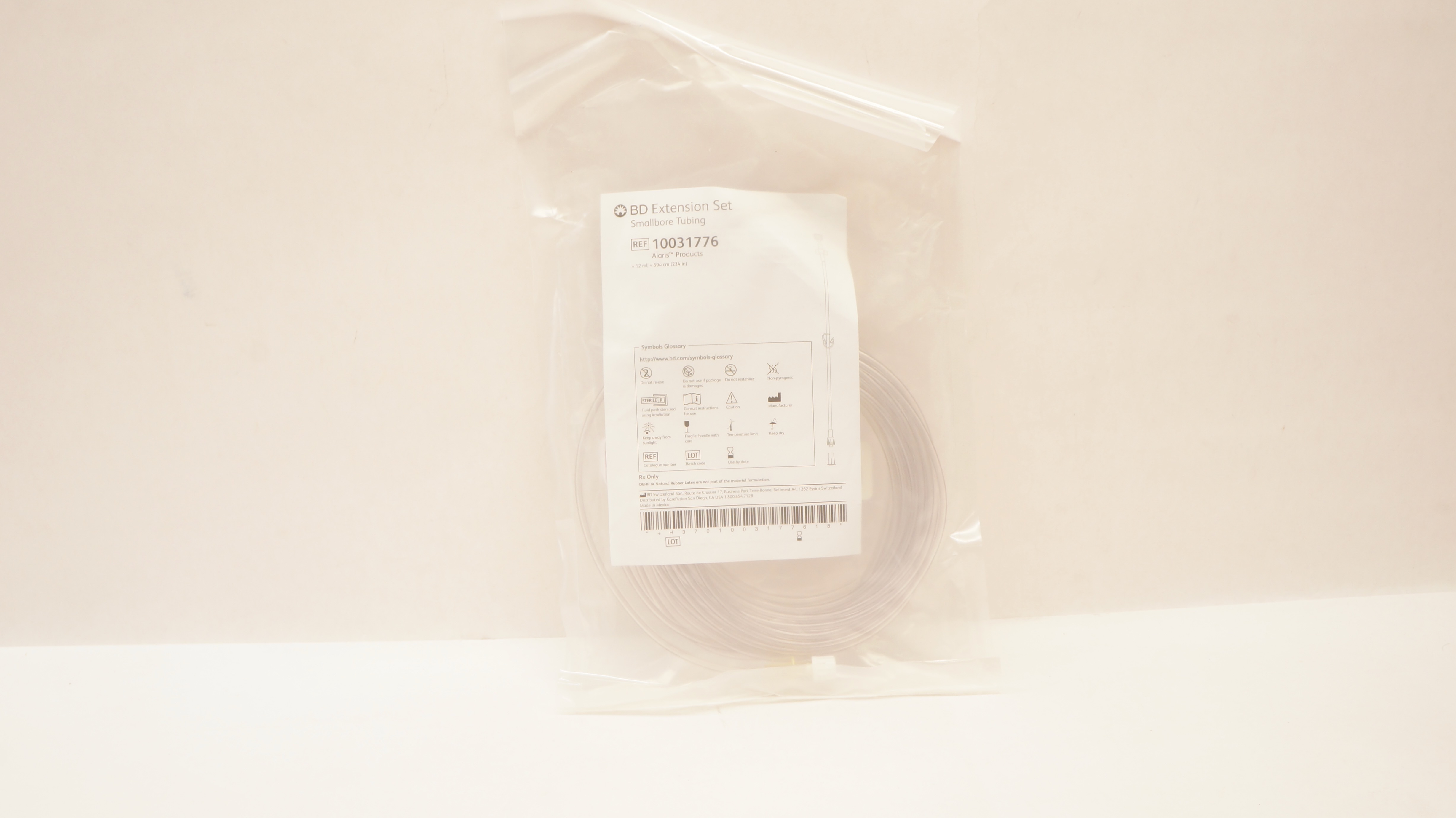 BD 10031776 Alaris Extension Set Smallbore Tubing 12ml x 234inch