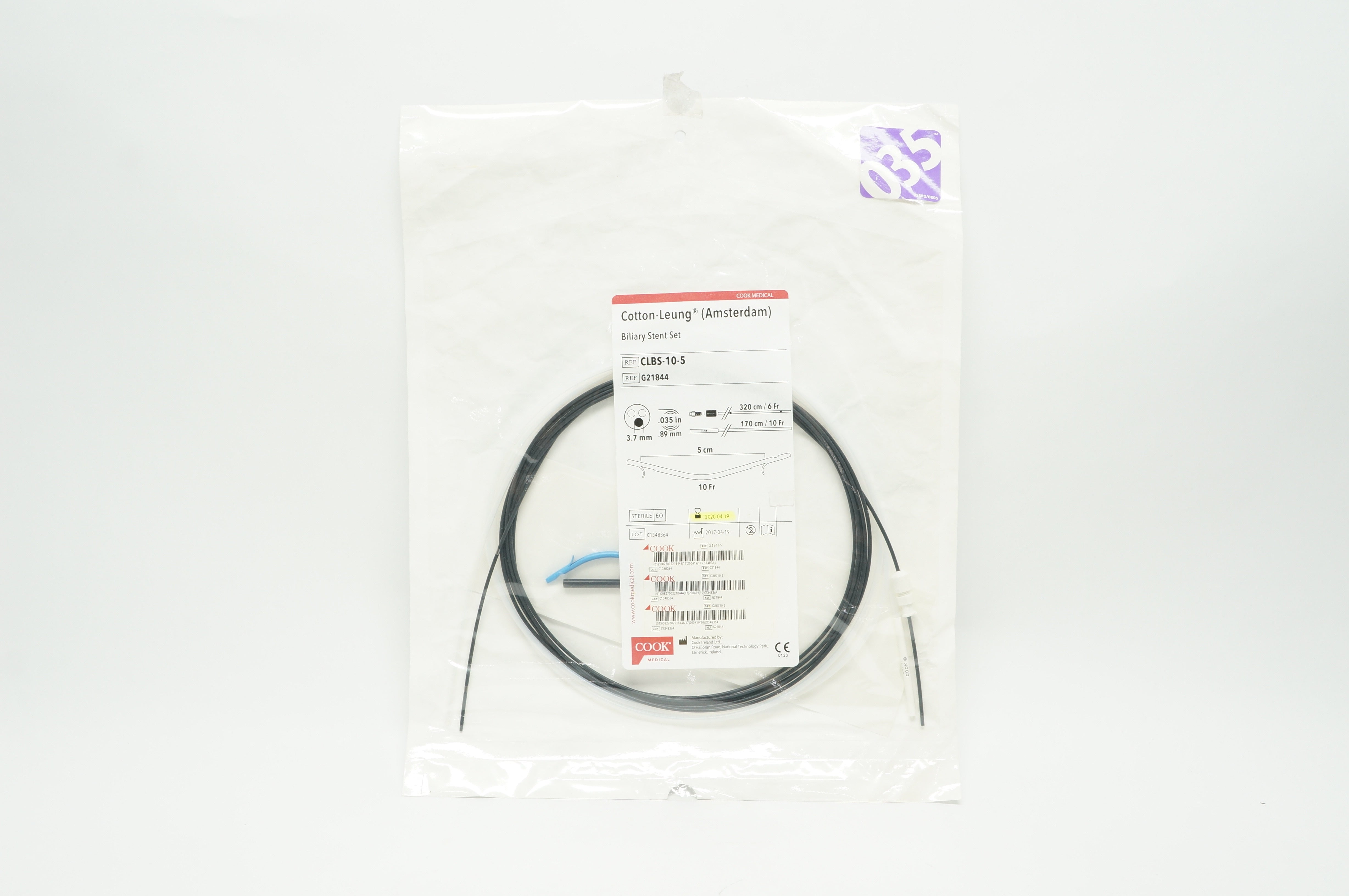 Cook Medical G21844 Cotton-Leung Biliary Stnt Set 3.7mm, 10Fr. x 5cm (x)