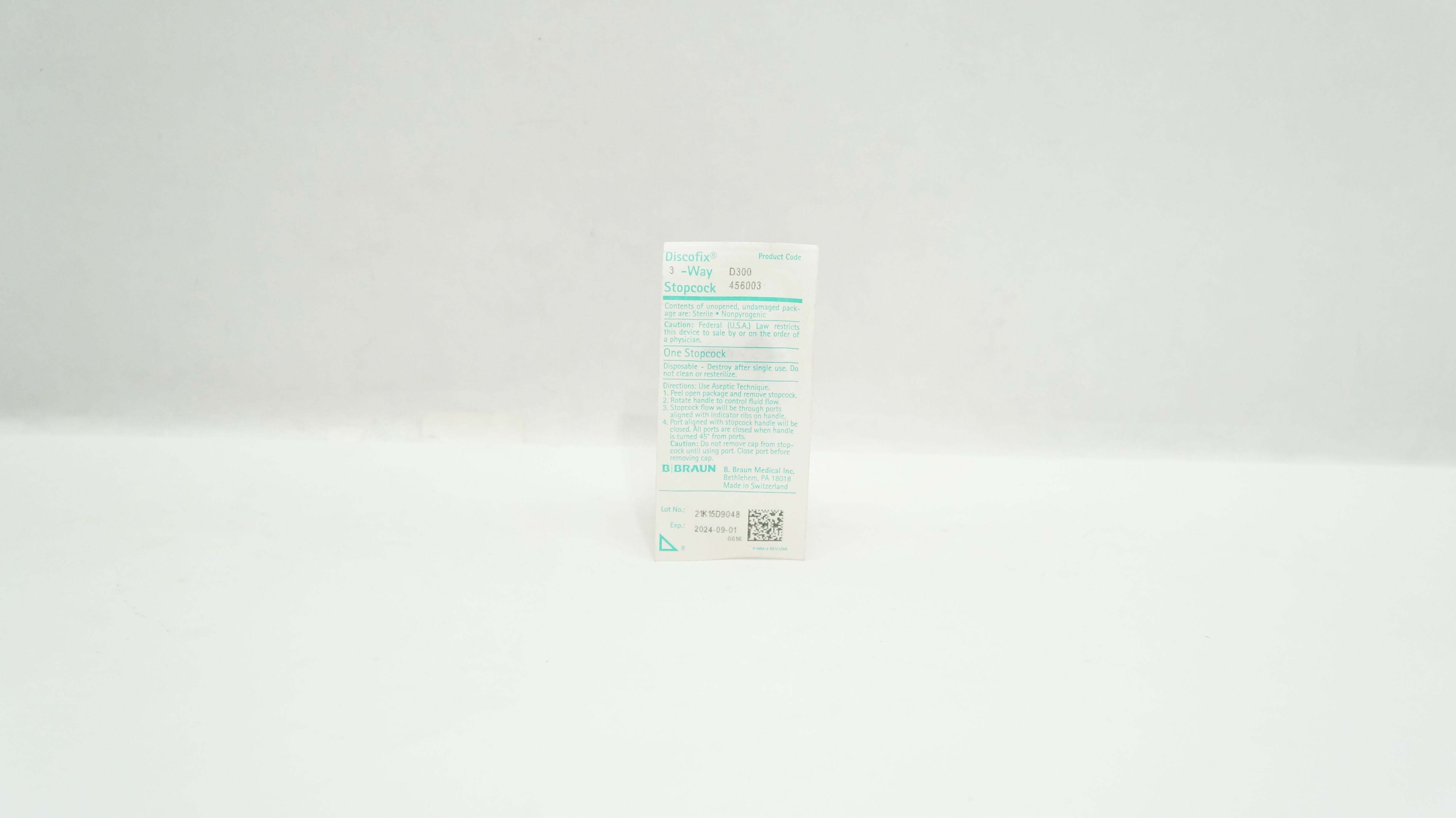 Braun 456003 Discofix 3-Way Stopcock