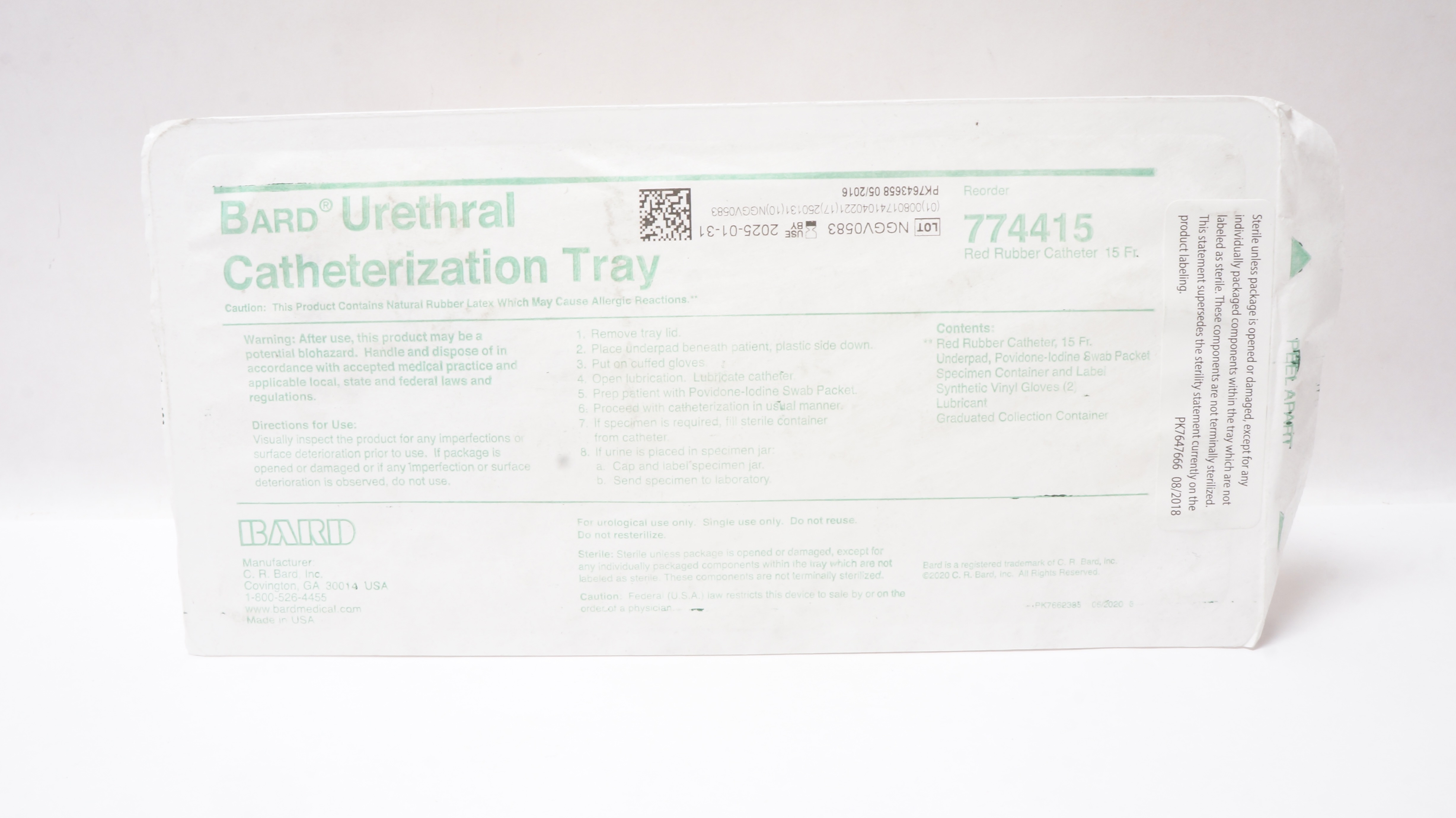 Bard 774415 Urethral Catheterization Tray