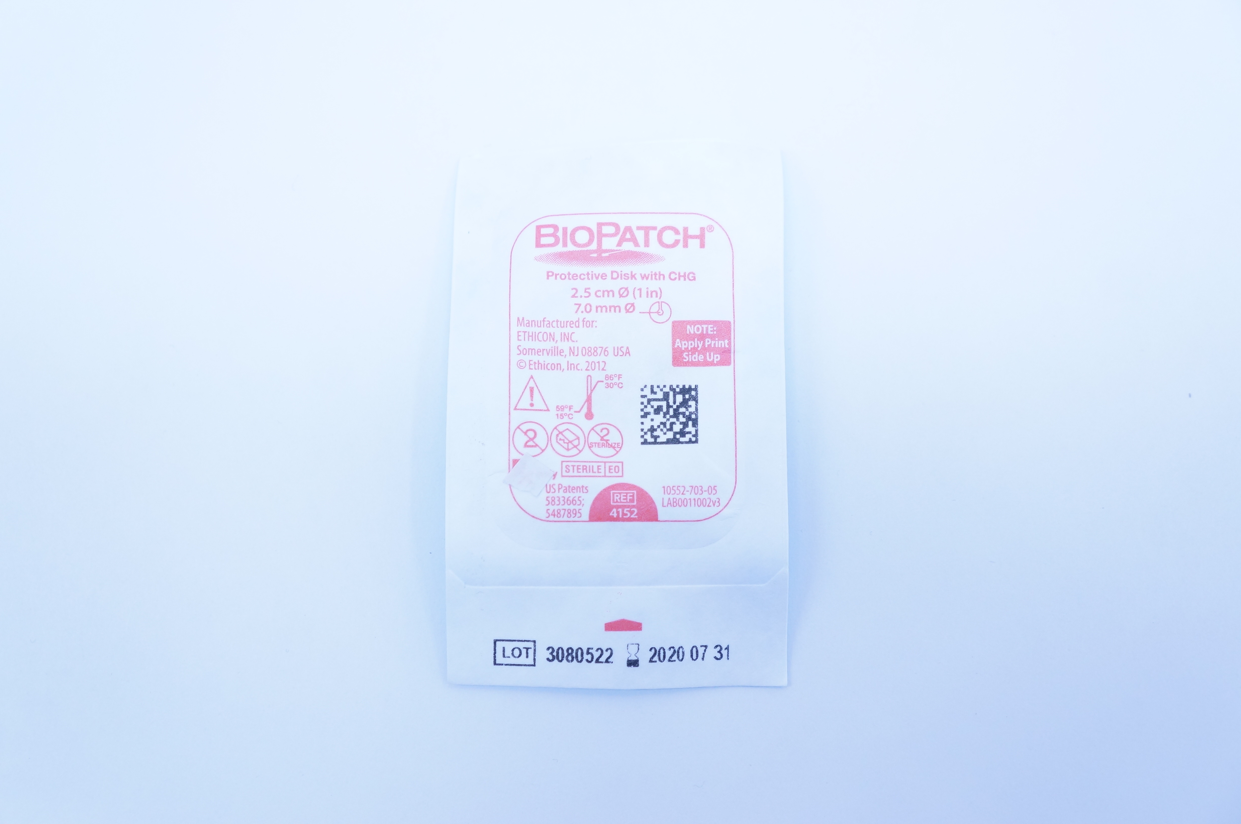 Ethicon 4152 BioPatch Protective Disk with CHG 1 inch x 7.0mm (x)