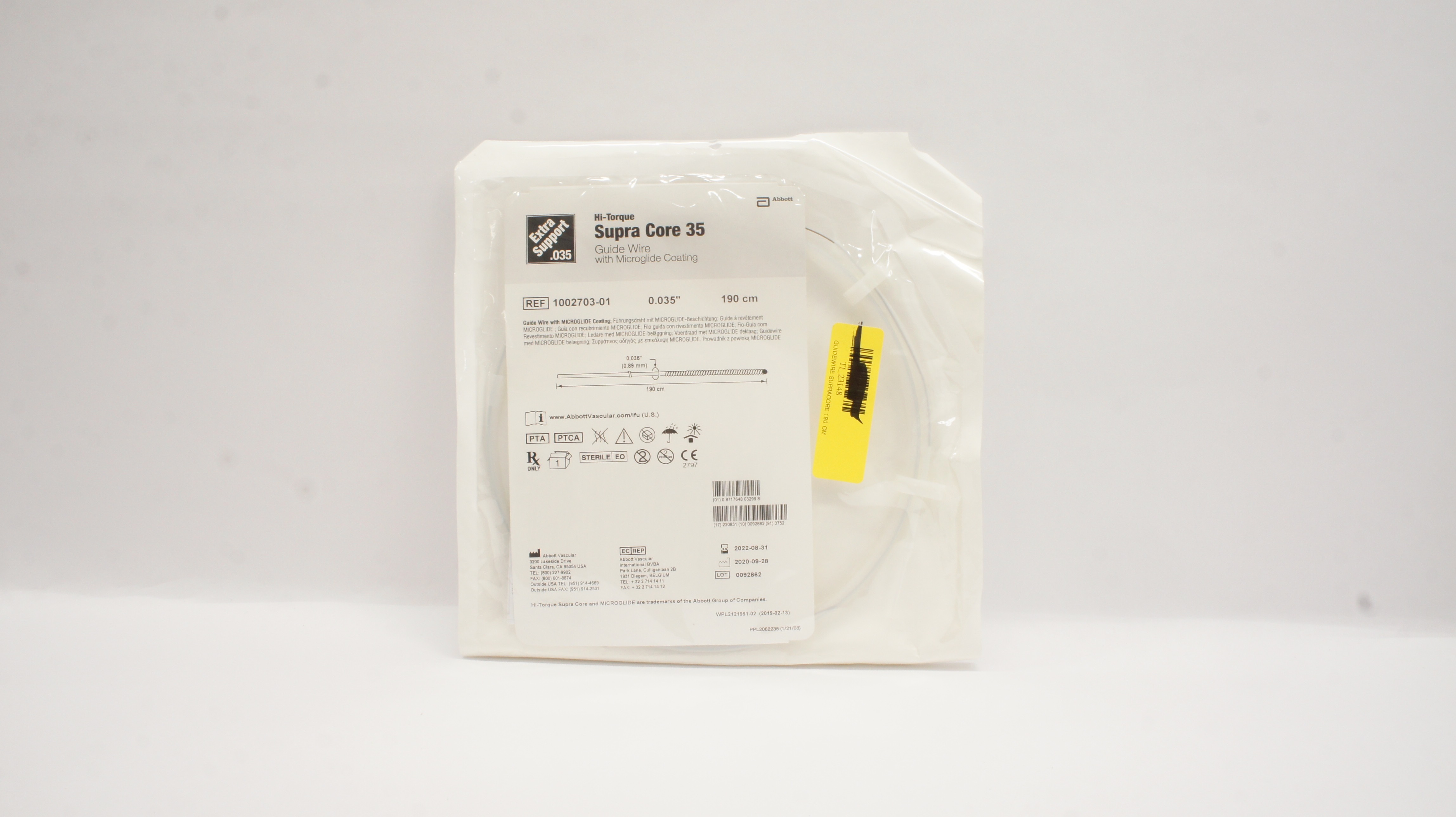 Abbott 1002703-01 Hi-Torque Supra Core 35 Guide Wire 0.035in. x 190cm (x)